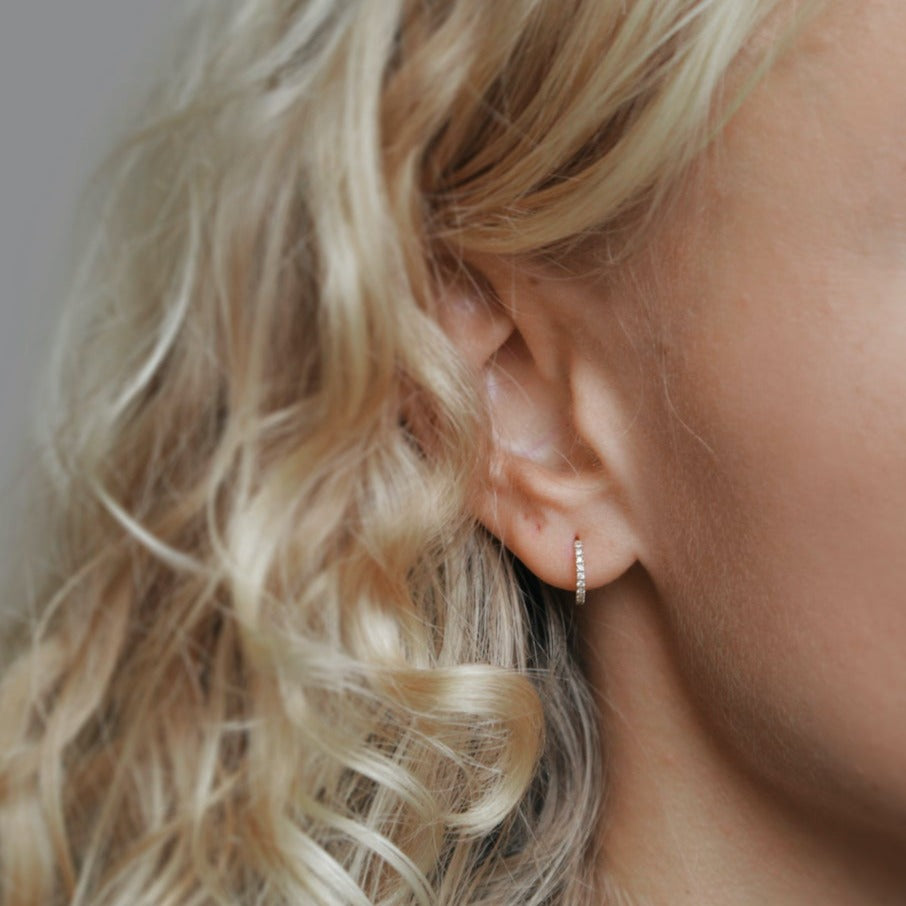 Tiny Diamond Huggies 14K Gold (0.05 ct.) | Single