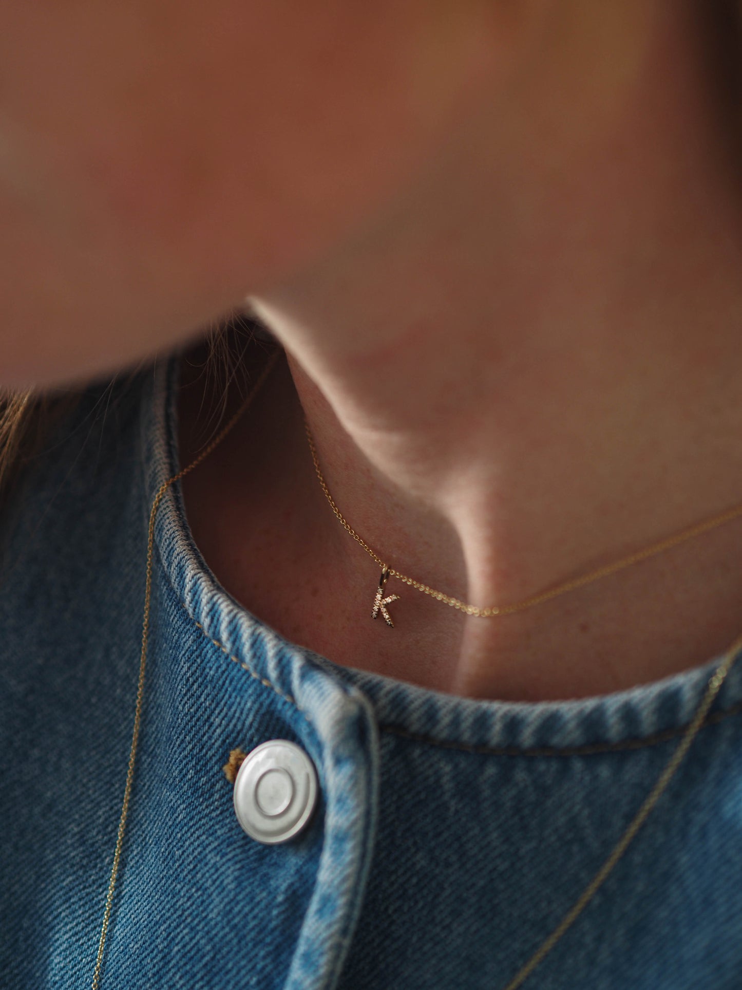 Letter Diamond Pendant | A-Z | 14K Gold (0.04 ct.)