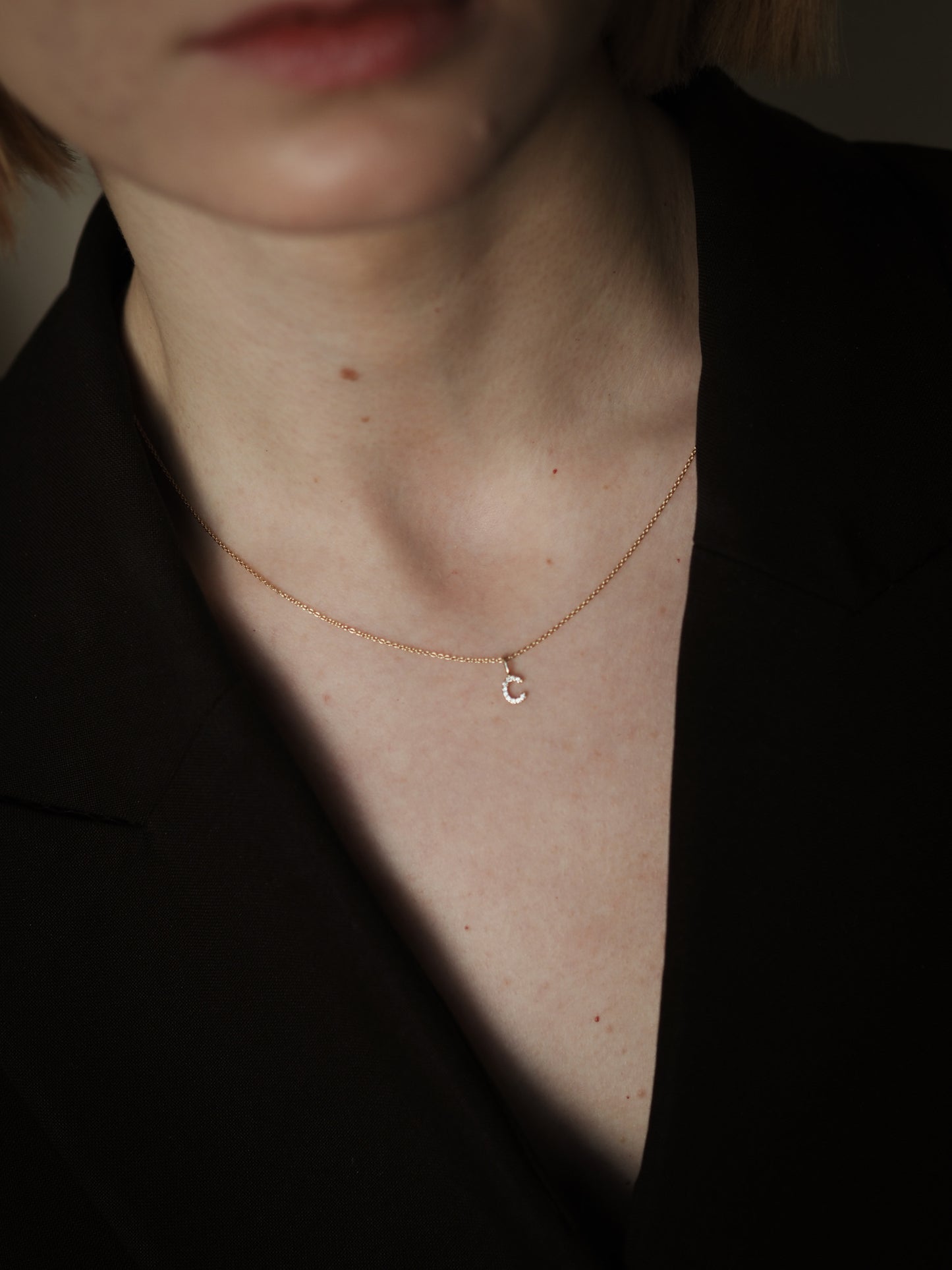 Letter Diamond Pendant | A-Z | 14K Gold (0.04 ct.)