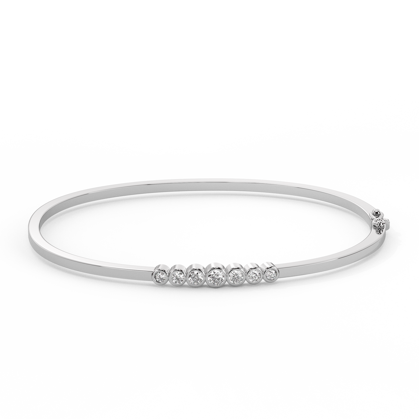 Bezel Diamond Bangle - 14K White Gold (0.29 ct.)