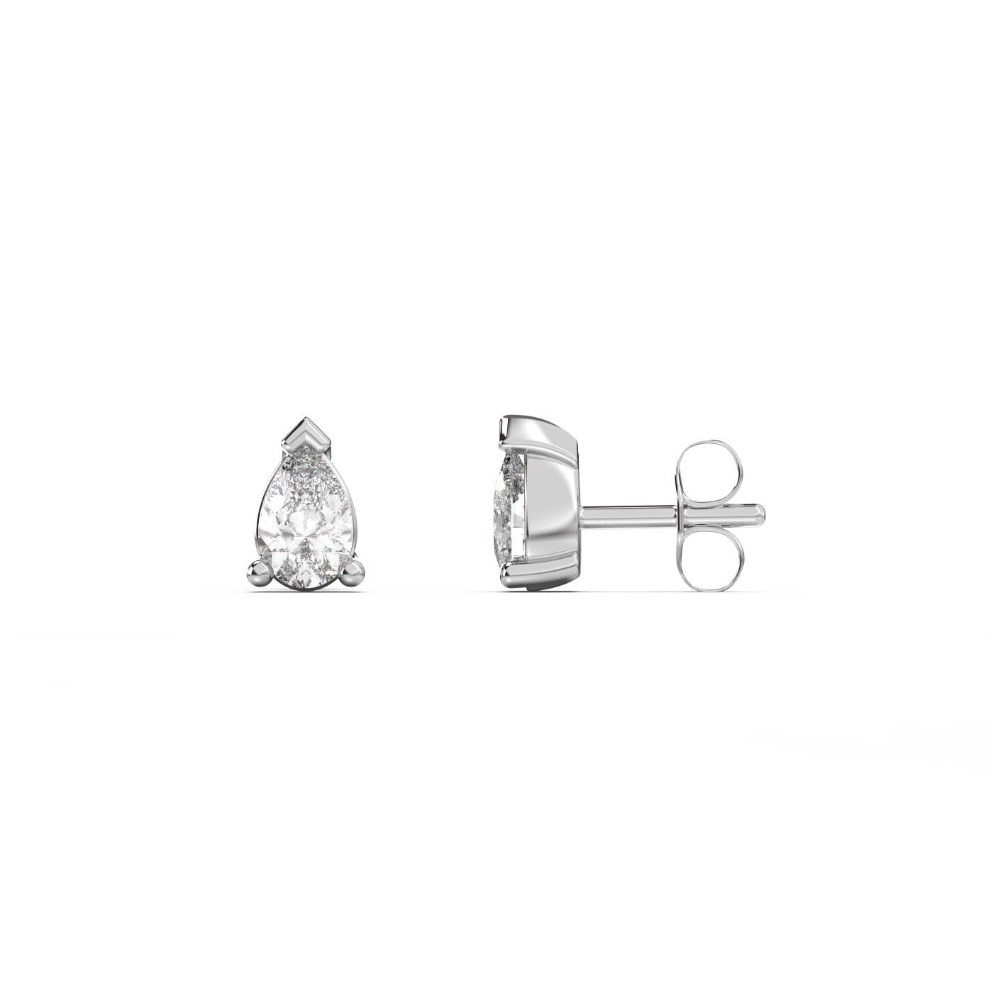 Medium pear cut diamond stud 14K Gold (0.20 ct.) | Single
