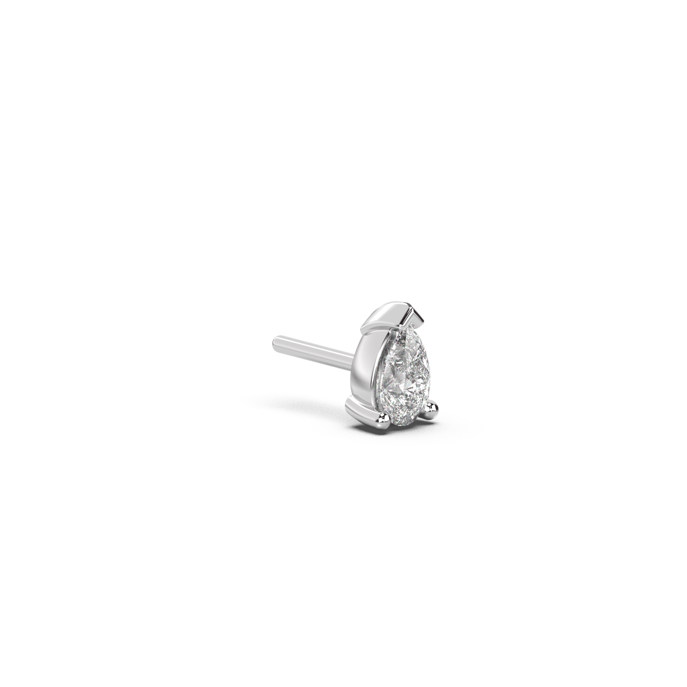 Medium pear cut diamond stud 14K Gold (0.20 ct.) | Single