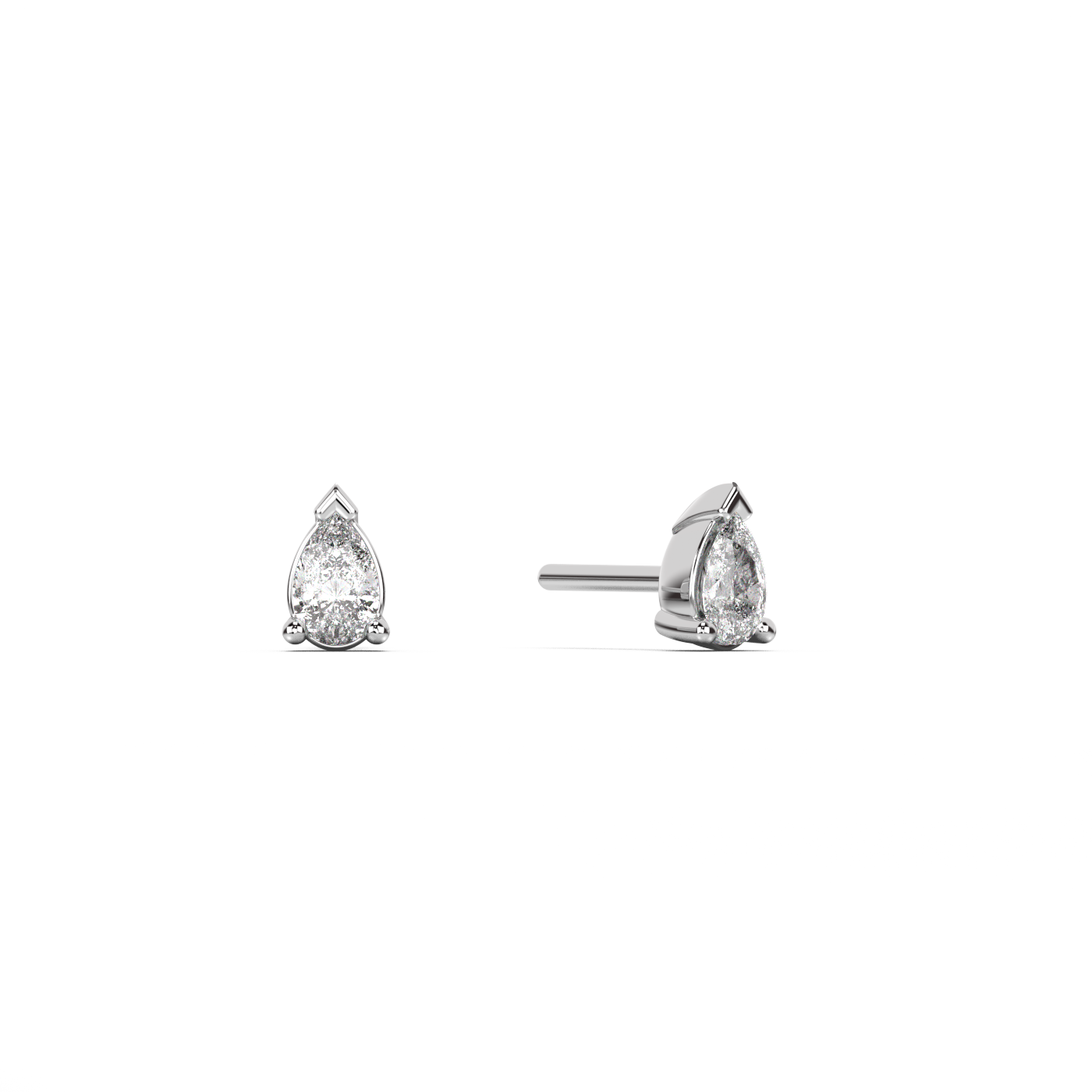Small pear cut diamond stud 14K Gold (0.10 ct.) | Single