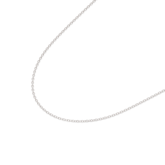 Slim Cable Necklace 14K White Gold - 42 cm