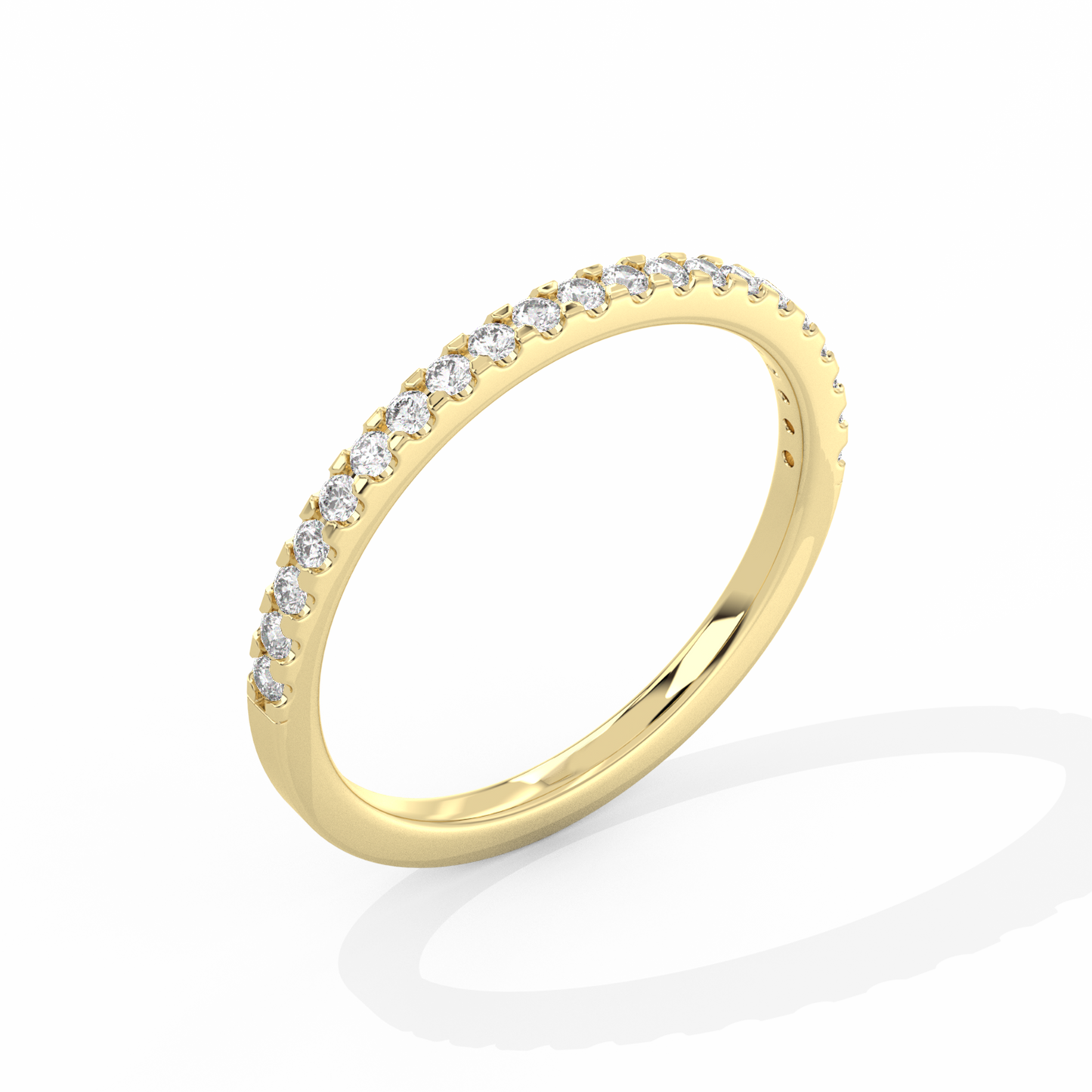 Half Eternity Diamond Ring Tiny 14K Gold