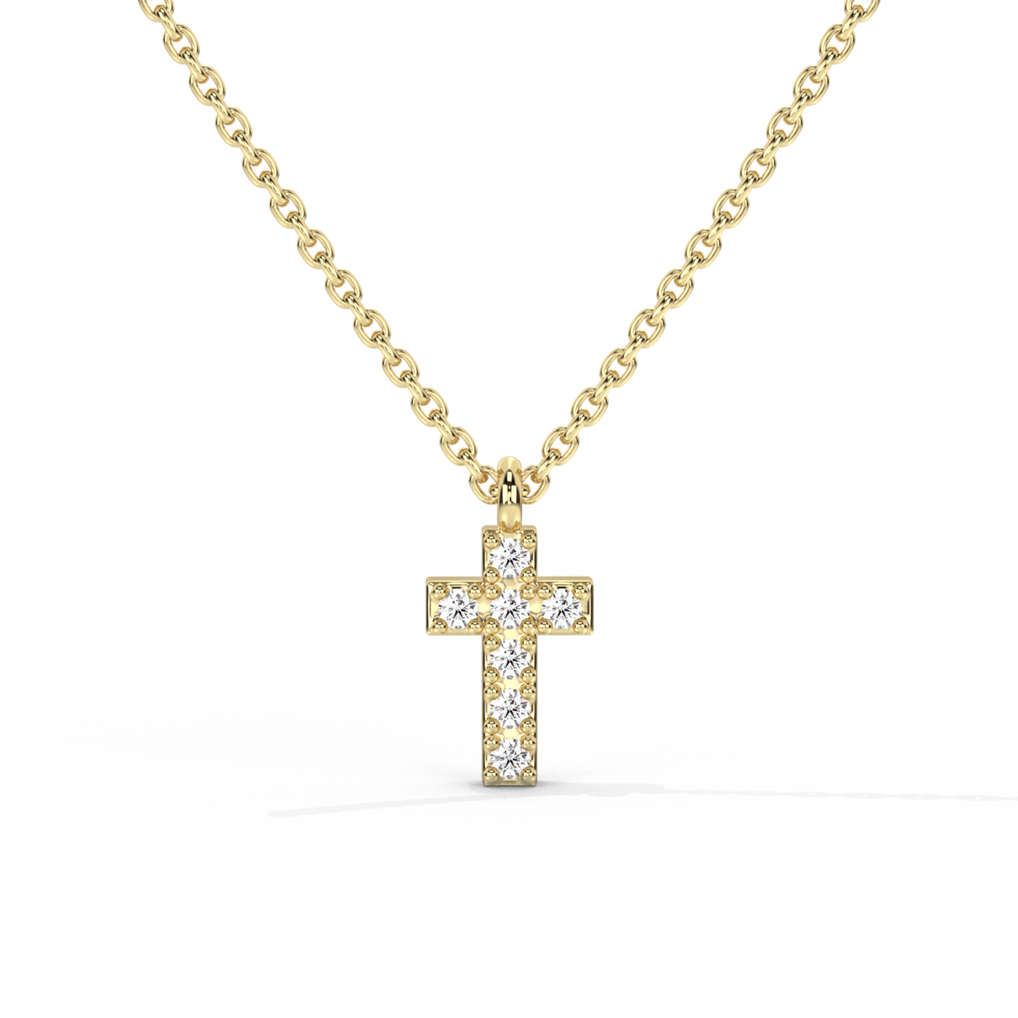 Cross Diamond Pendant 14K Gold (0.02 ct.)