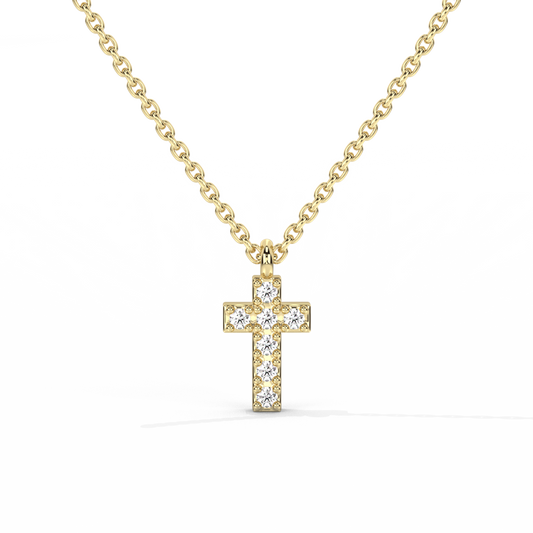 Cross Diamond Pendant 14K Gold (0.02 ct.)