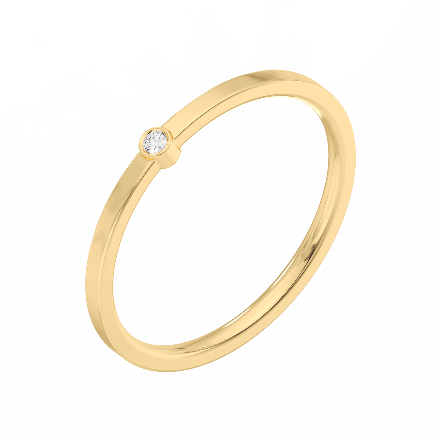 Tiny Solitaire Bezel Diamond Ring 14K Gold (0.02 ct.)