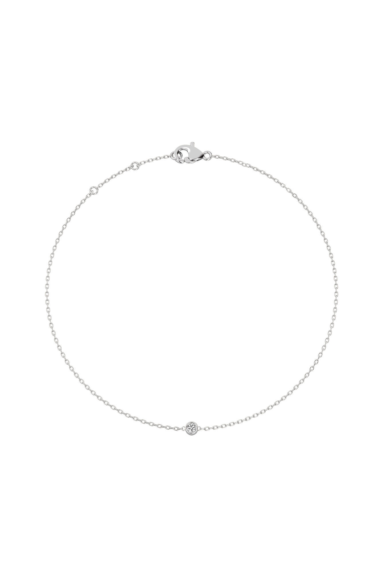Bezel Lab-grown Diamond Bracelet (0.03 ct.) 14K White Gold