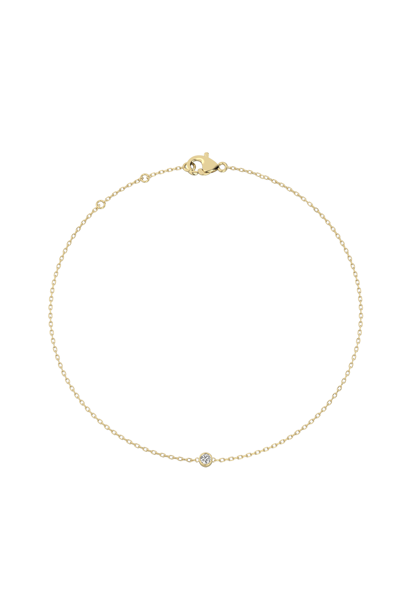 Bezel Lab-grown Diamond Bracelet (0.03 ct.) 14K Yellow Gold