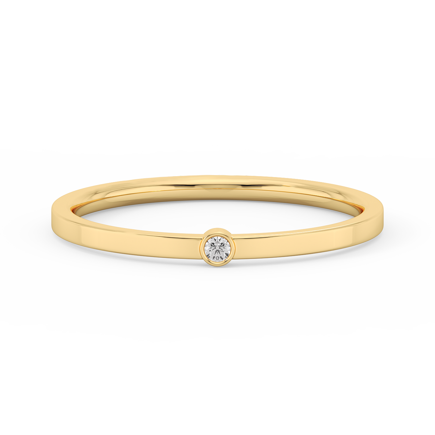 Tiny Solitaire Bezel Diamond Ring 14K Gold (0.02 ct.)