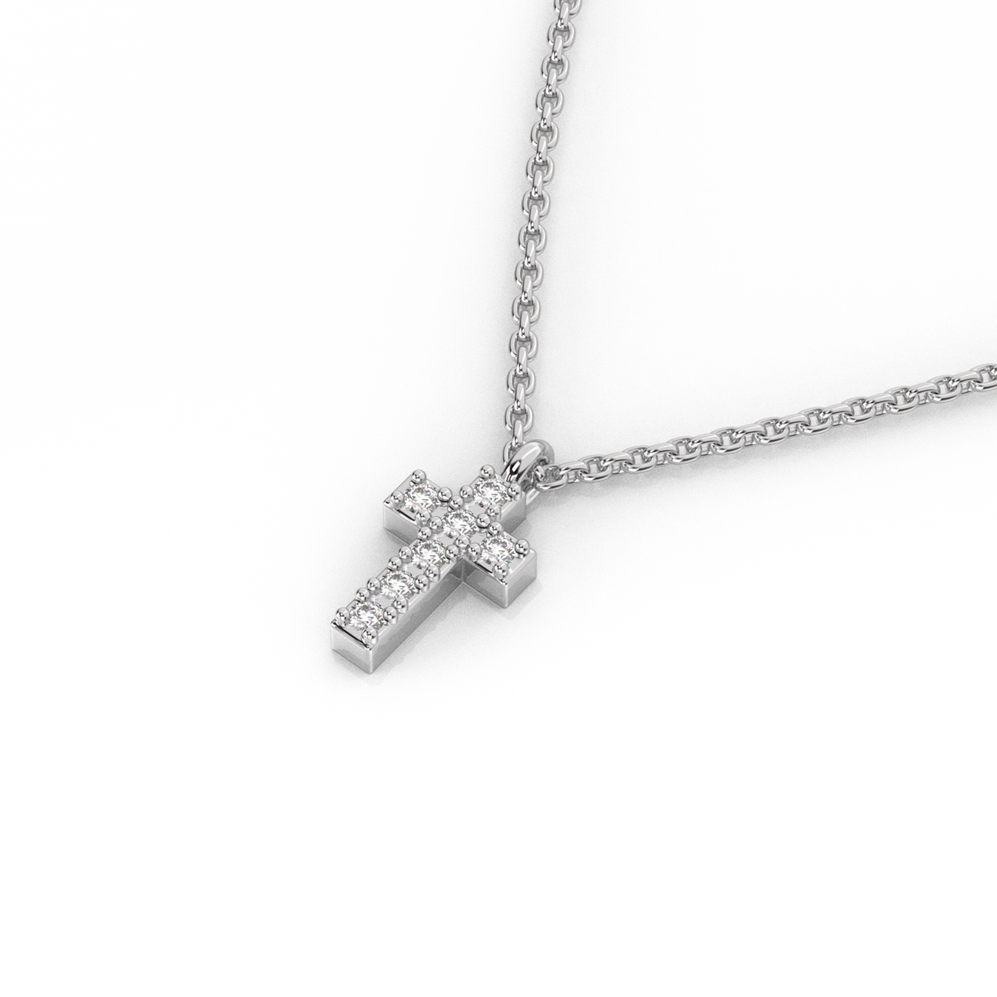 Cross Diamond Pendant 14K Gold (0.02 ct.)