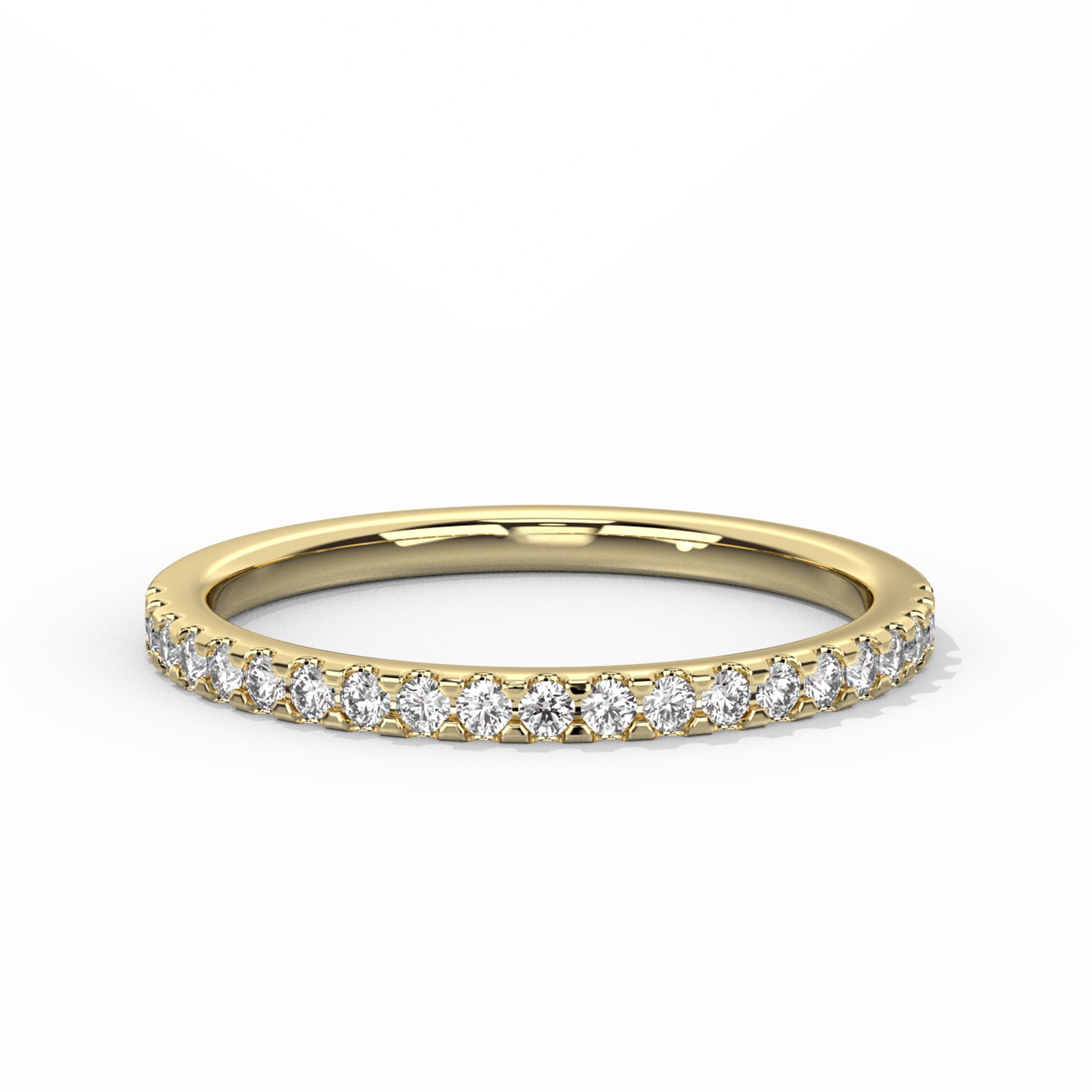 Half Eternity Diamond Ring Tiny 14K Gold