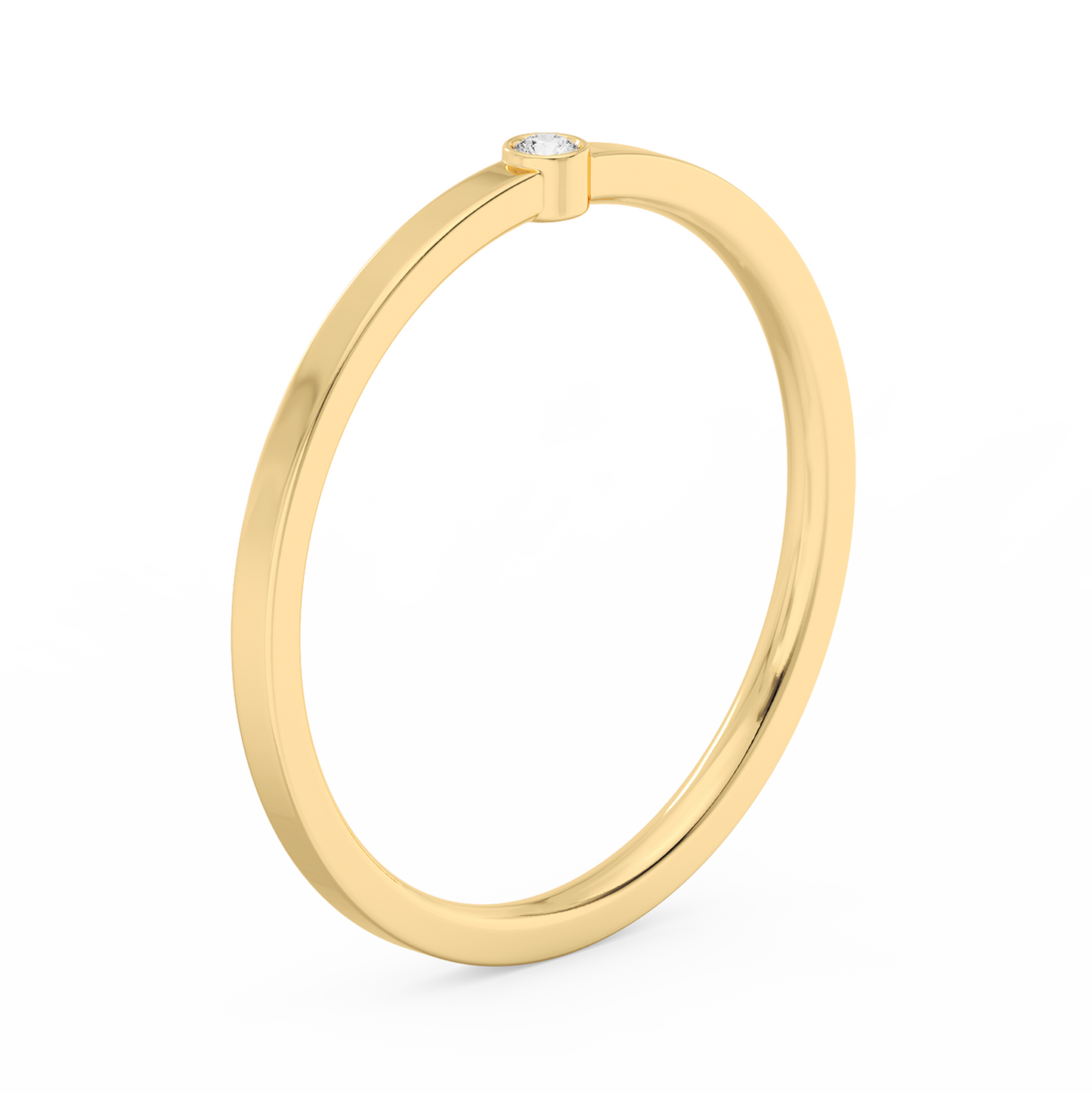 Tiny Solitaire Bezel Diamond Ring 14K Gold (0.02 ct.)