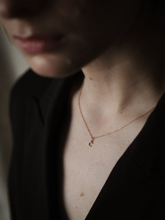 Letter Diamond Pendant | A-Z | 14K Gold (0.04 ct.)