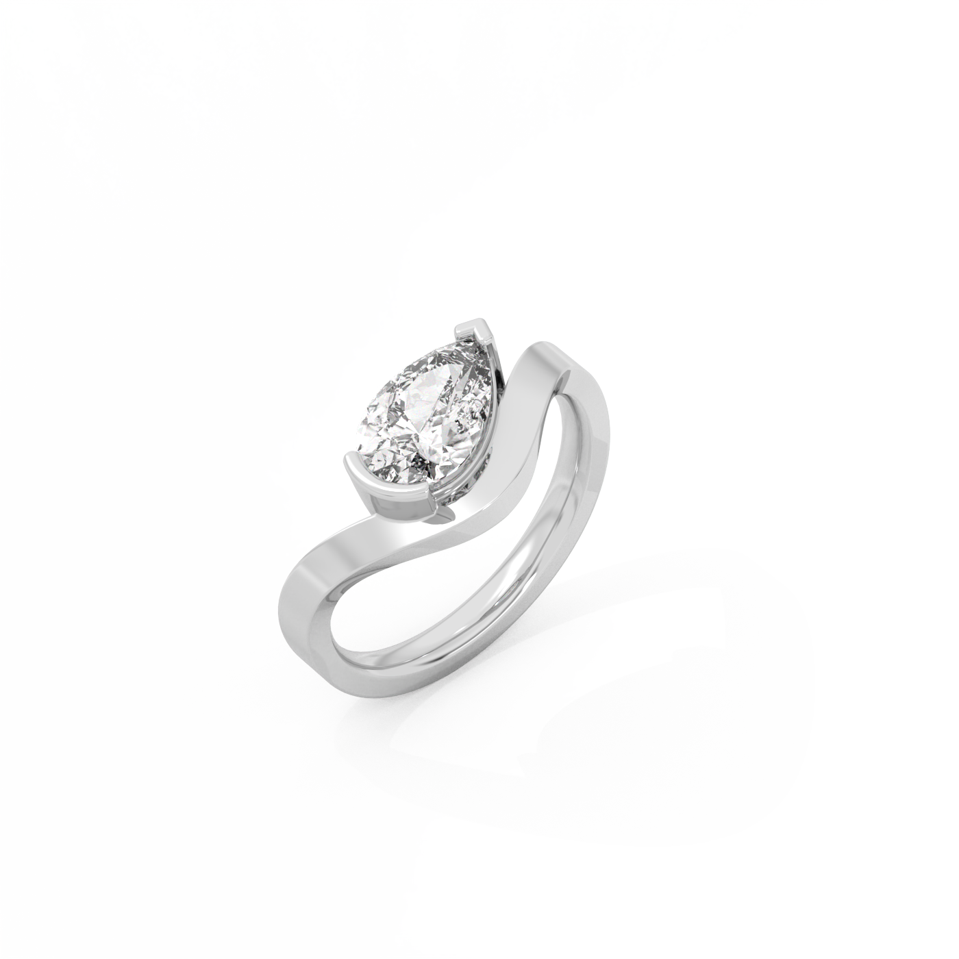 Bold Pear Lab-grown Diamond Ring - 14K White Gold (0.70 ct.)