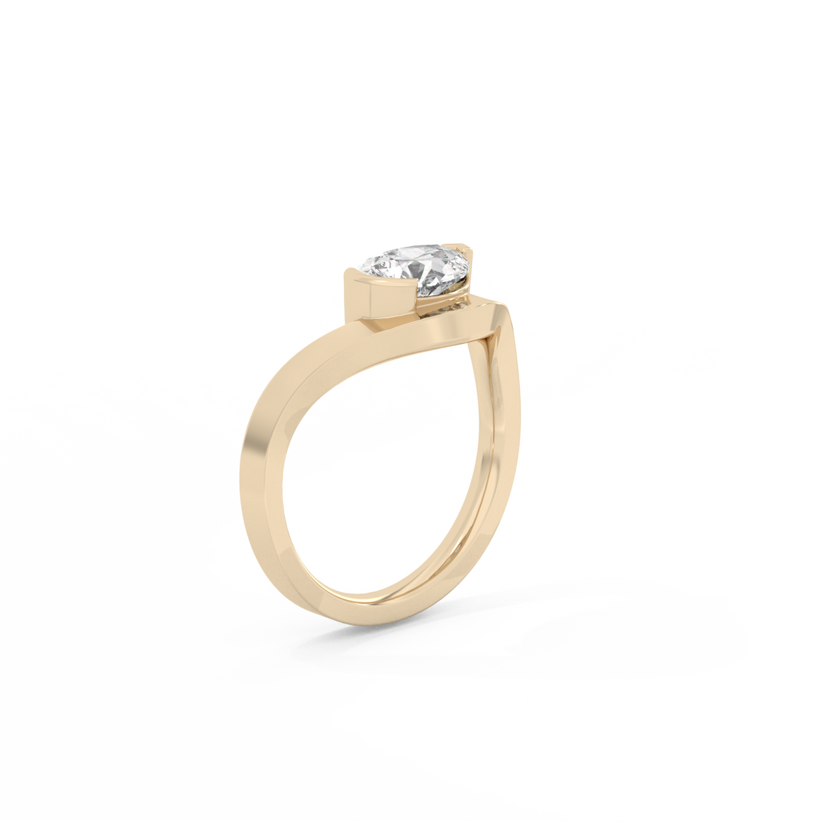 Bold Pear Lab-grown Diamond Ring - 14K Yellow Gold (0.70 ct.)
