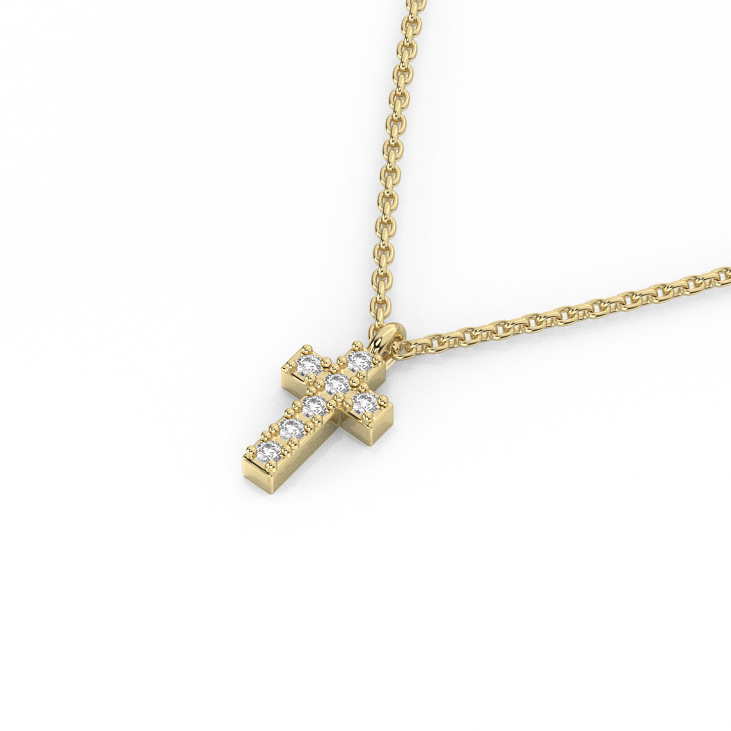 Cross Diamond Pendant 14K Gold (0.02 ct.)