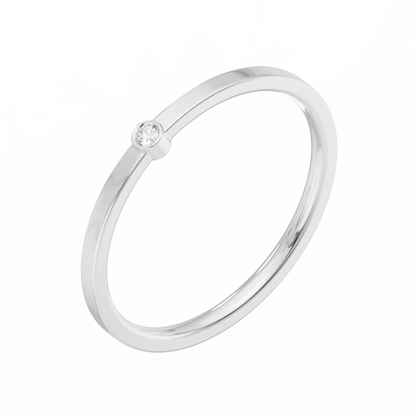 Tiny Solitaire Bezel Diamond Ring 14K Gold (0.02 ct.)