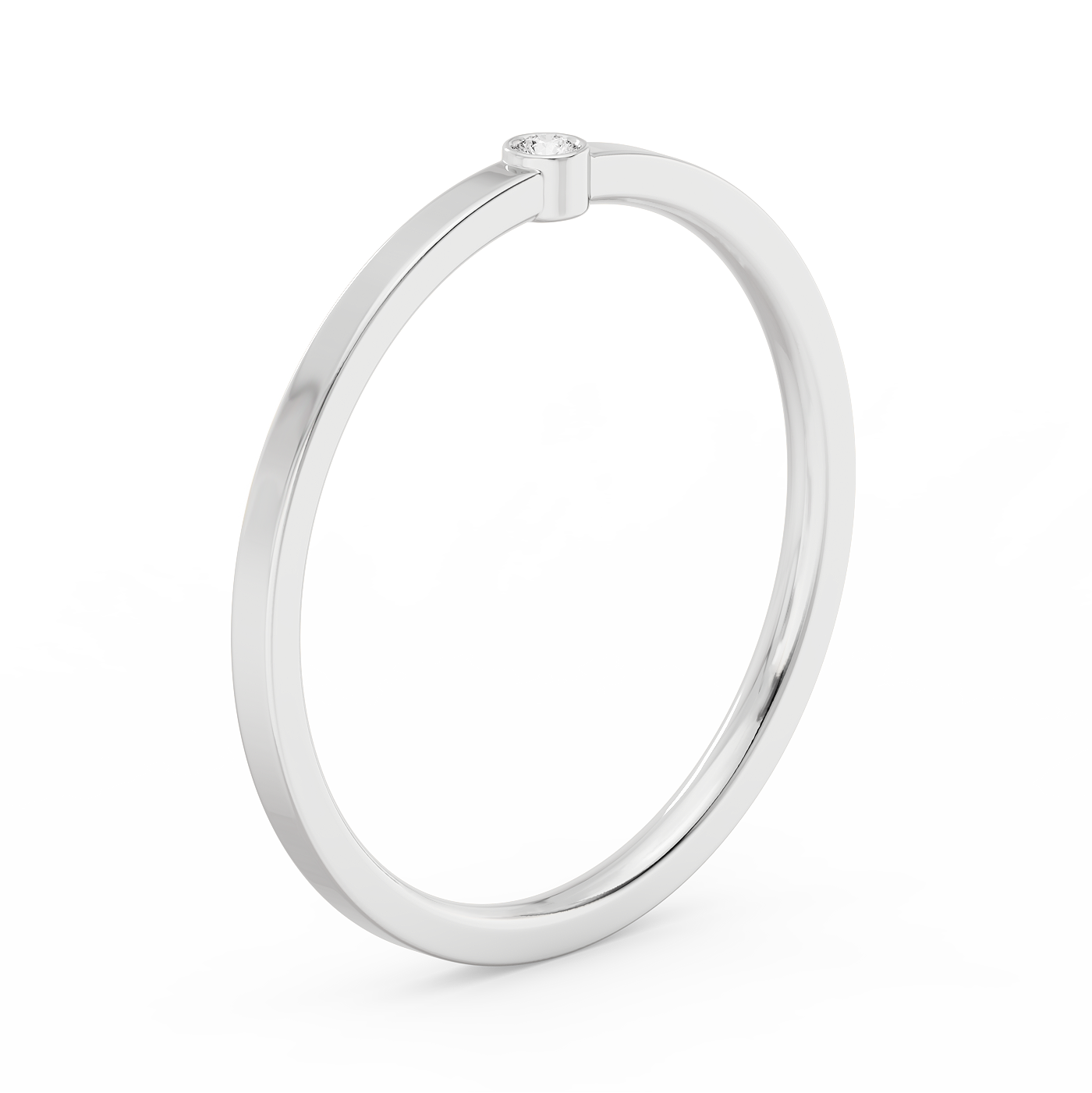 Tiny Solitaire Bezel Diamond Ring 14K Gold (0.02 ct.)