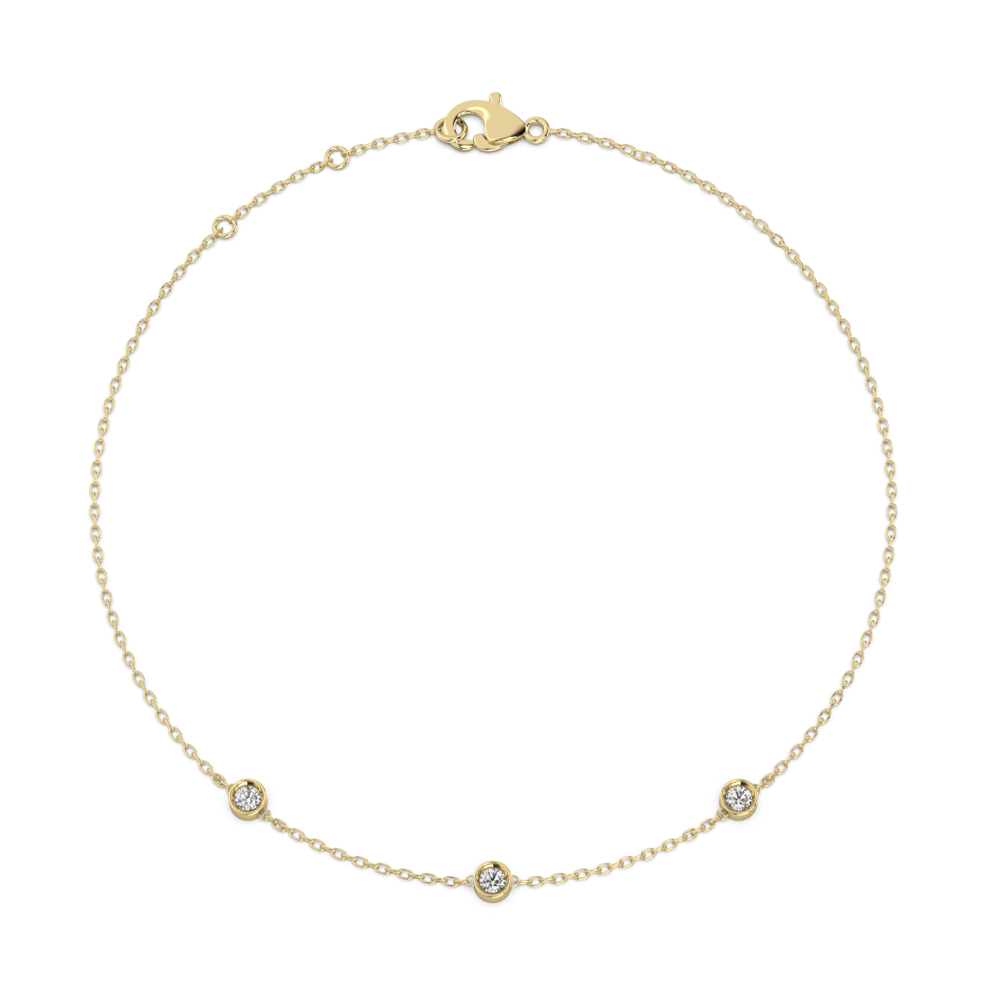Bezel Diamond Bracelet 14K Gold (0.18 ct.)