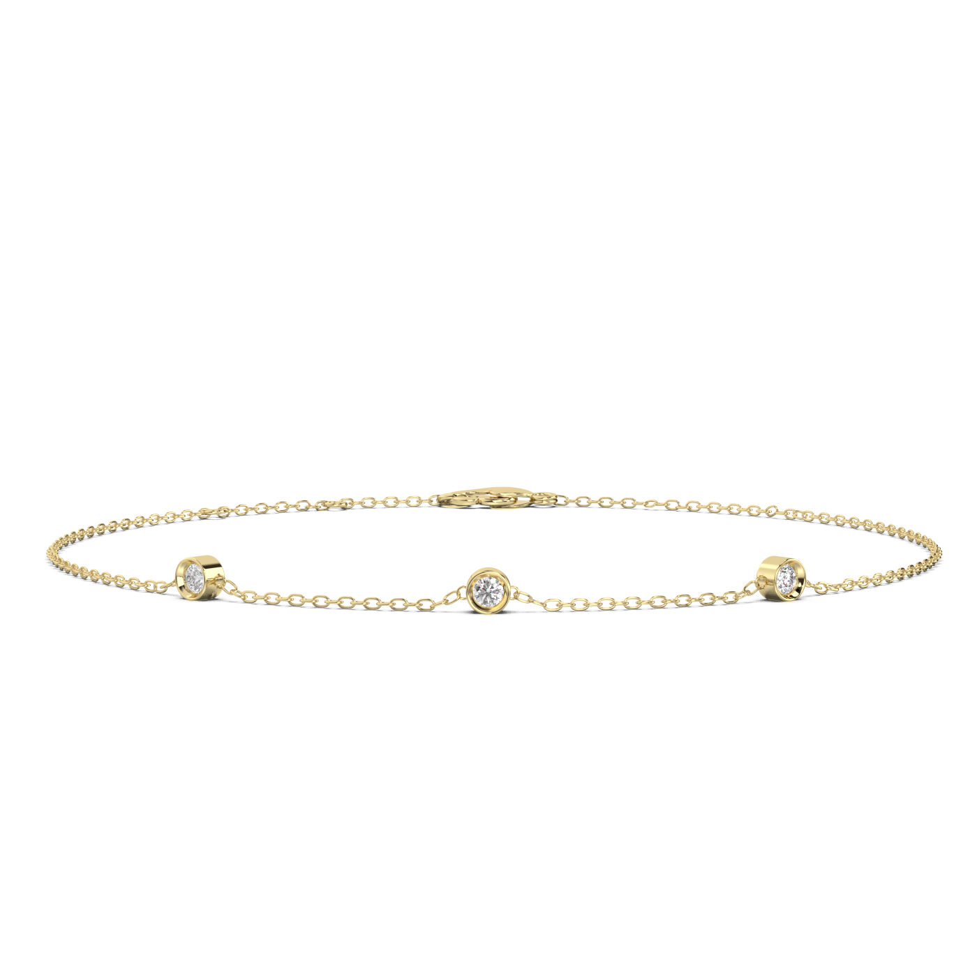 Bezel Diamond Bracelet 14K Gold (0.18 ct.)