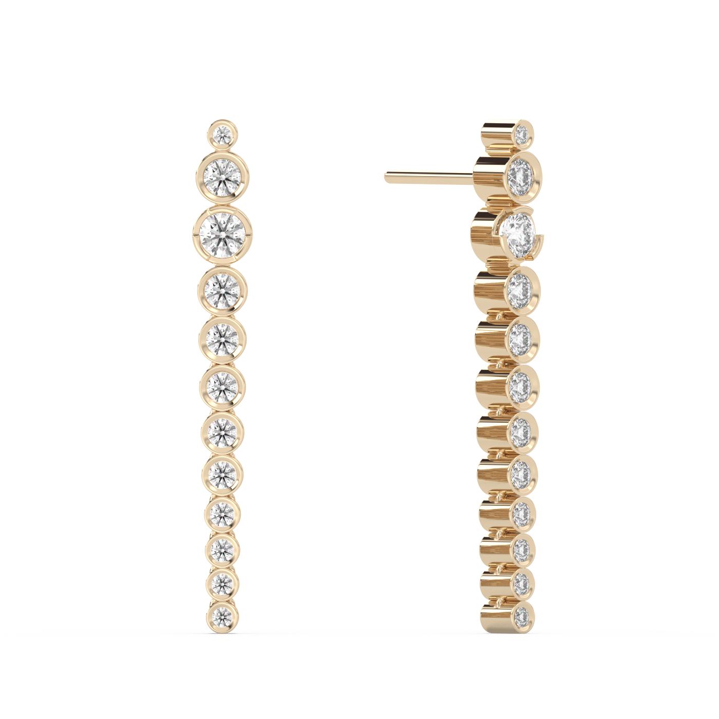 Forever Dangling Diamond Bezel Stud 14K Gold (0.46 ct.) | Single