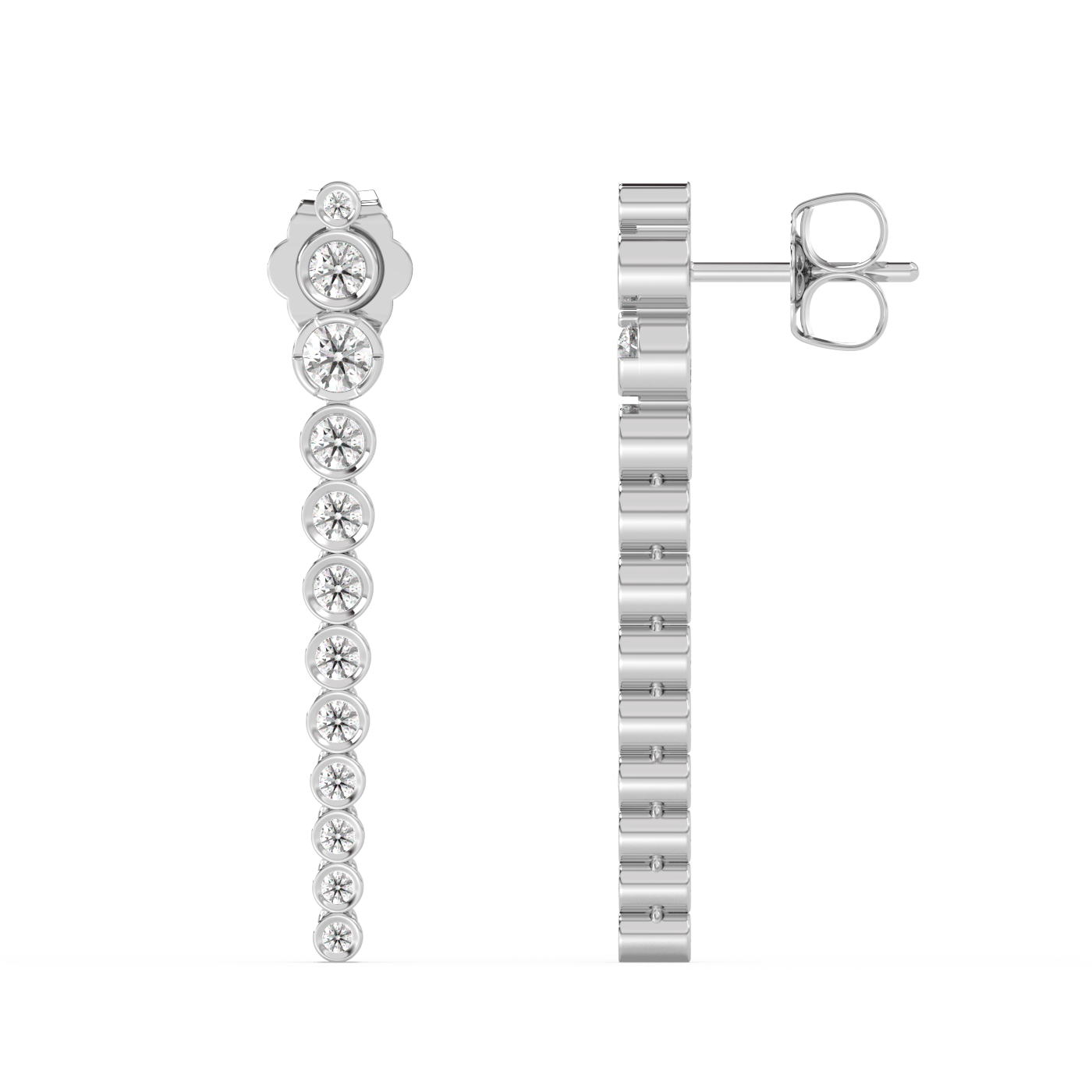 Forever Dangling Diamond Bezel Stud 14K Gold (0.46 ct.) | Single