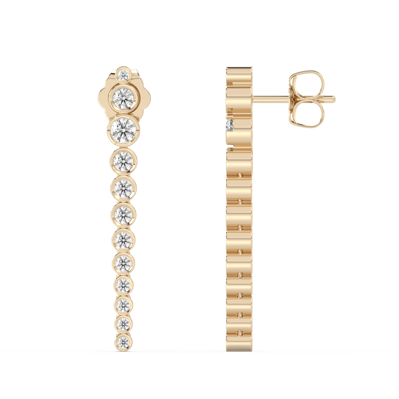 Forever Dangling Diamond Bezel Stud 14K Gold (0.46 ct.) | Single
