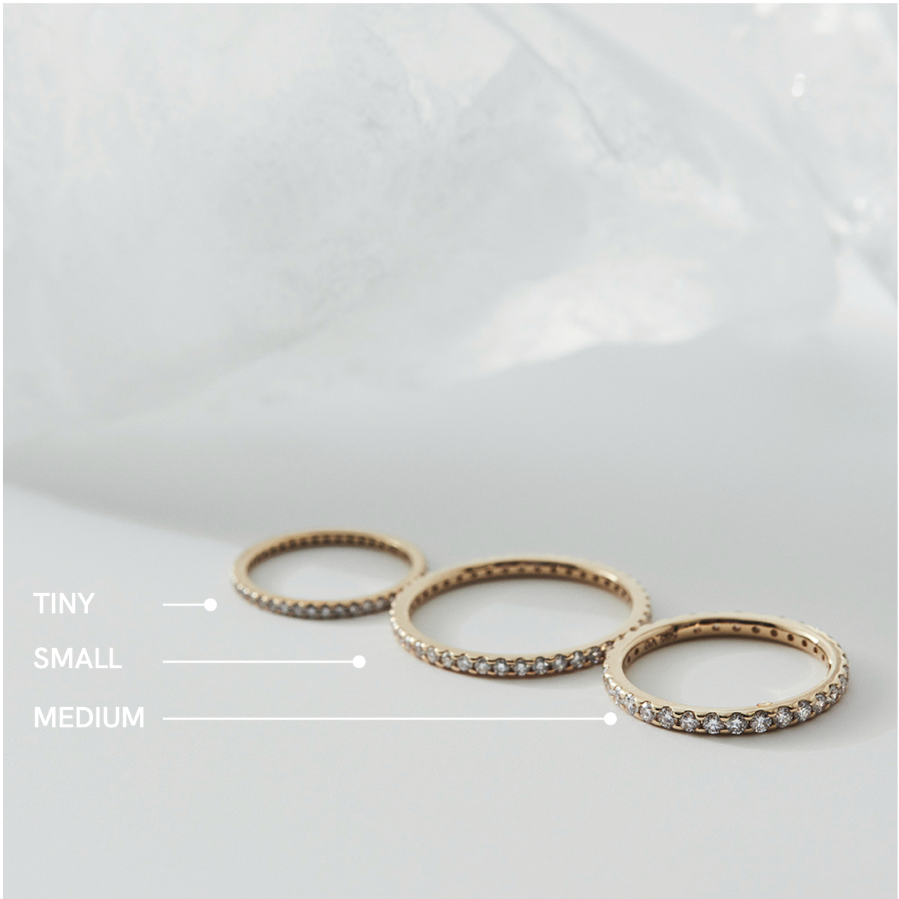 Half Eternity Diamond Ring Medium 14K Gold (Size 54)