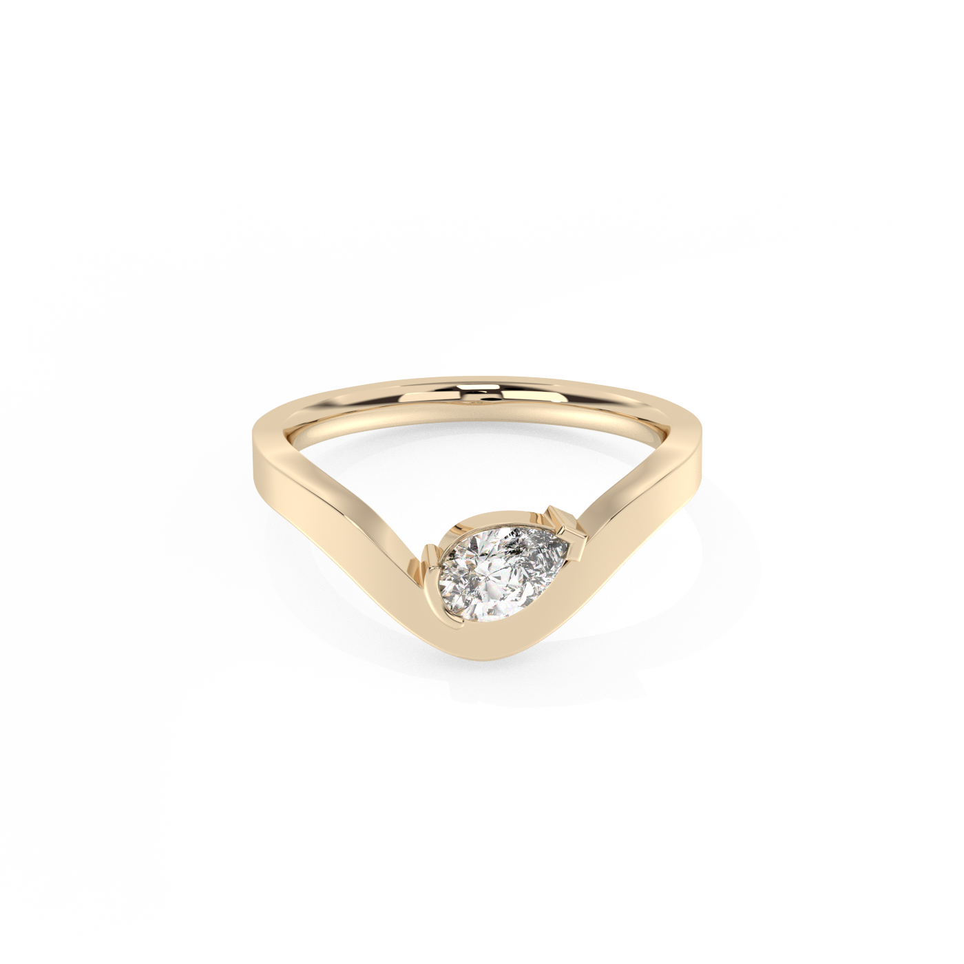 Pear diamond ring 14K Gold (0.45 ct.)