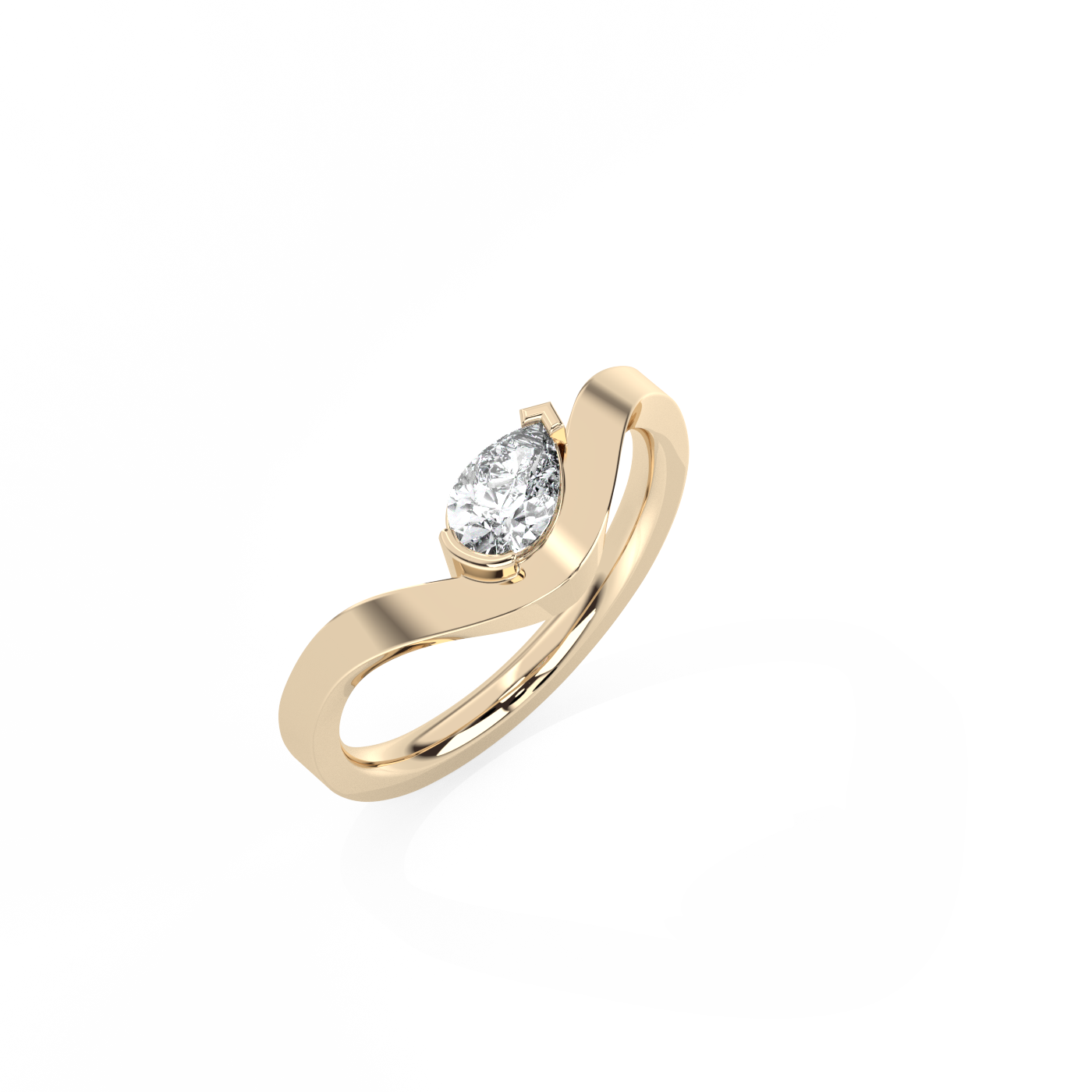 Pear diamond ring 14K Gold (0.45 ct.)
