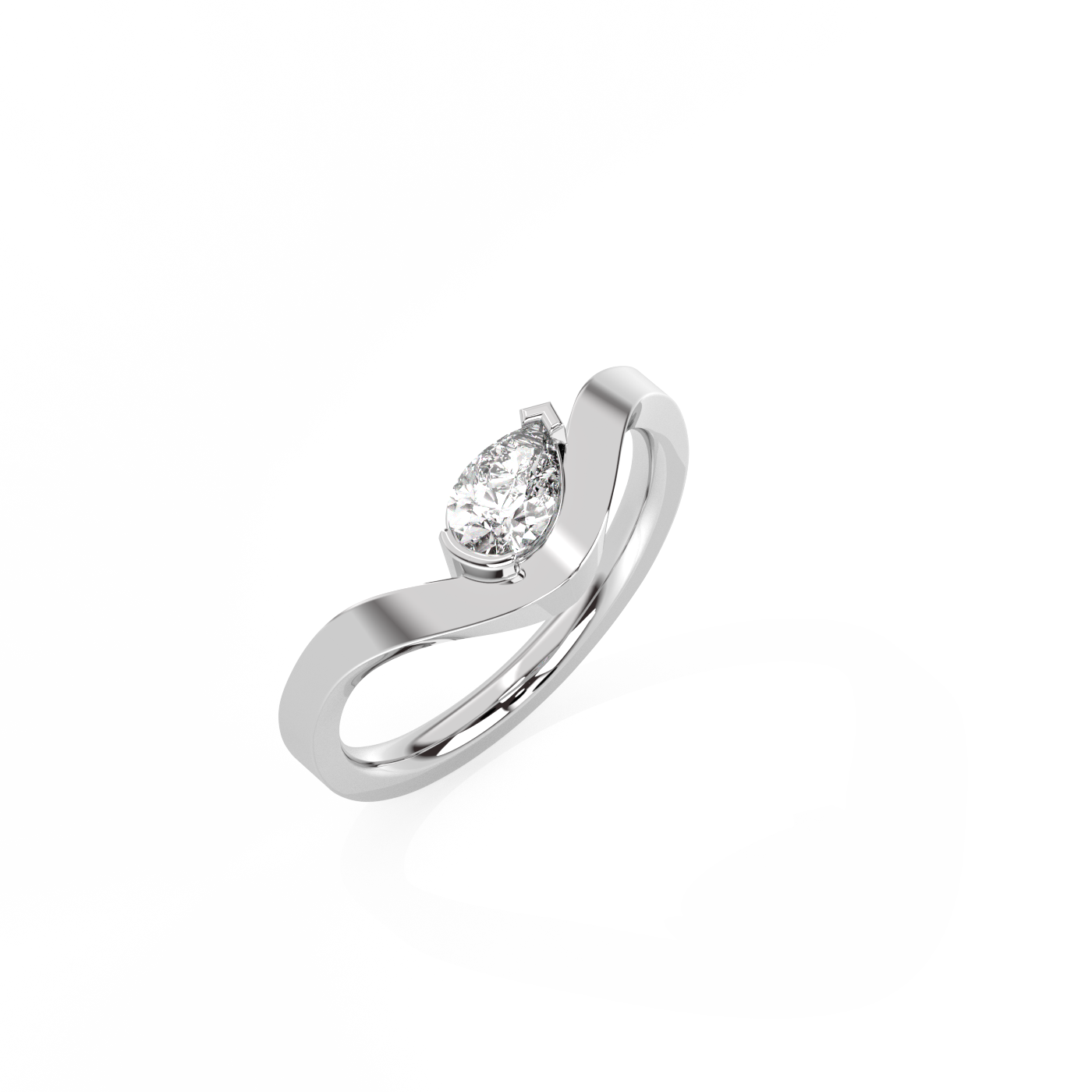 Pear diamond ring 14K Gold (0.45 ct.)