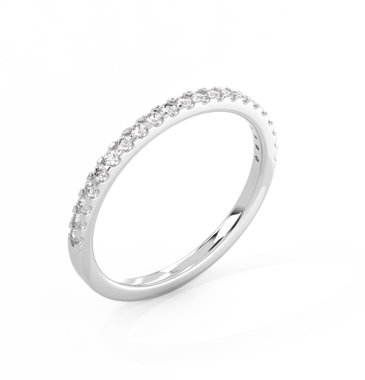 Half Eternity Diamond Ring Tiny 14K Gold