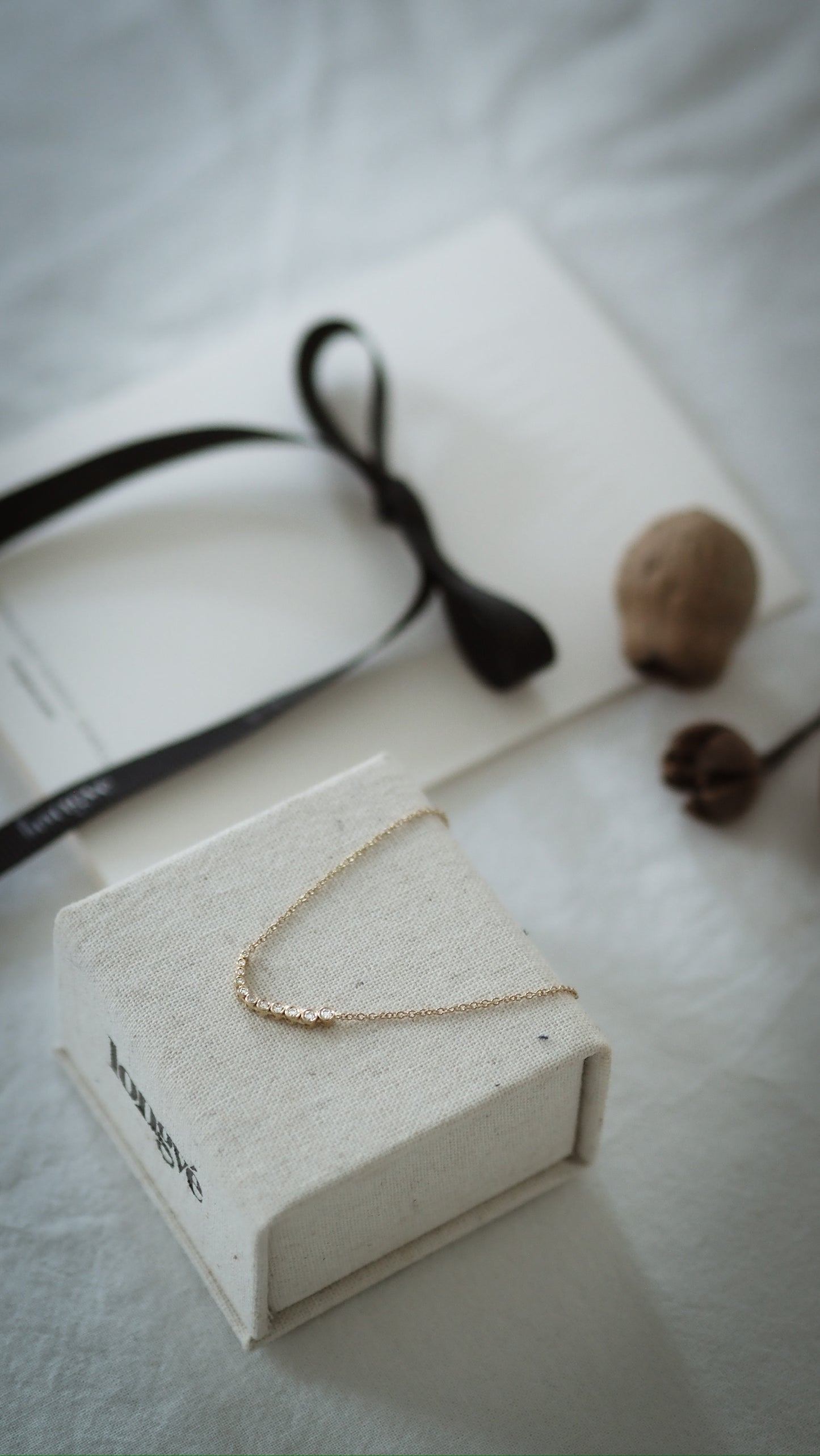 Bezel Tennis Diamond Necklace Tiny 14K Gold (0.11 ct.)