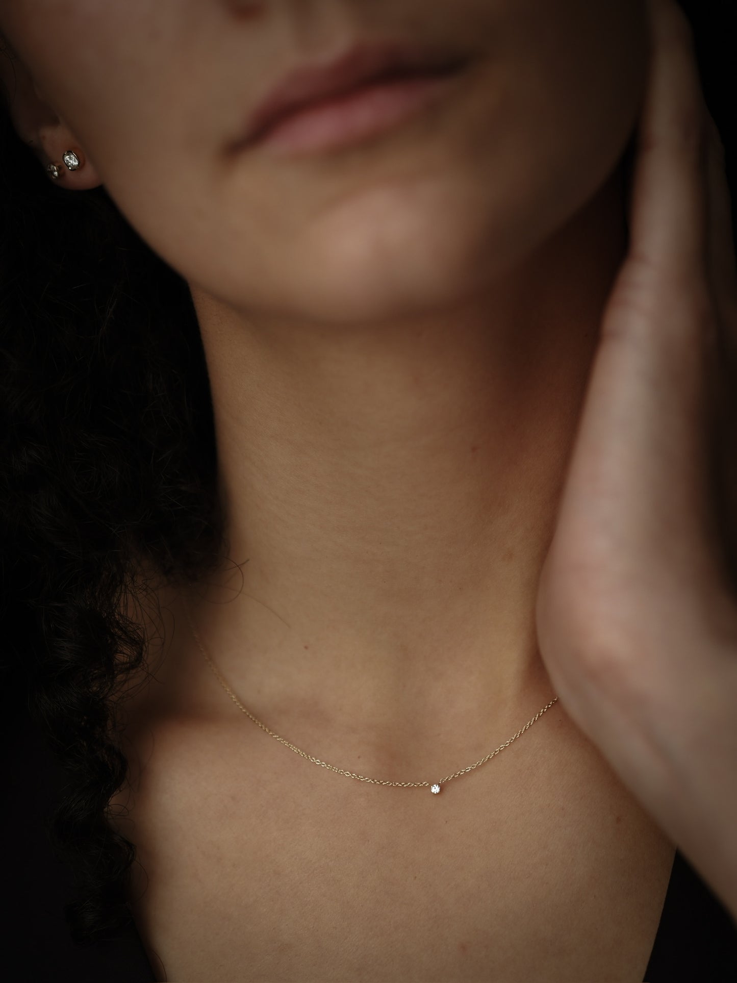 Tiny Prong Diamond Necklace 14K Gold (0.03 ct.)