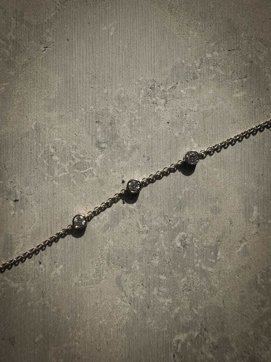 Bezel Lab-grown Diamond Bracelet - 14K White Gold (0.18 ct.)