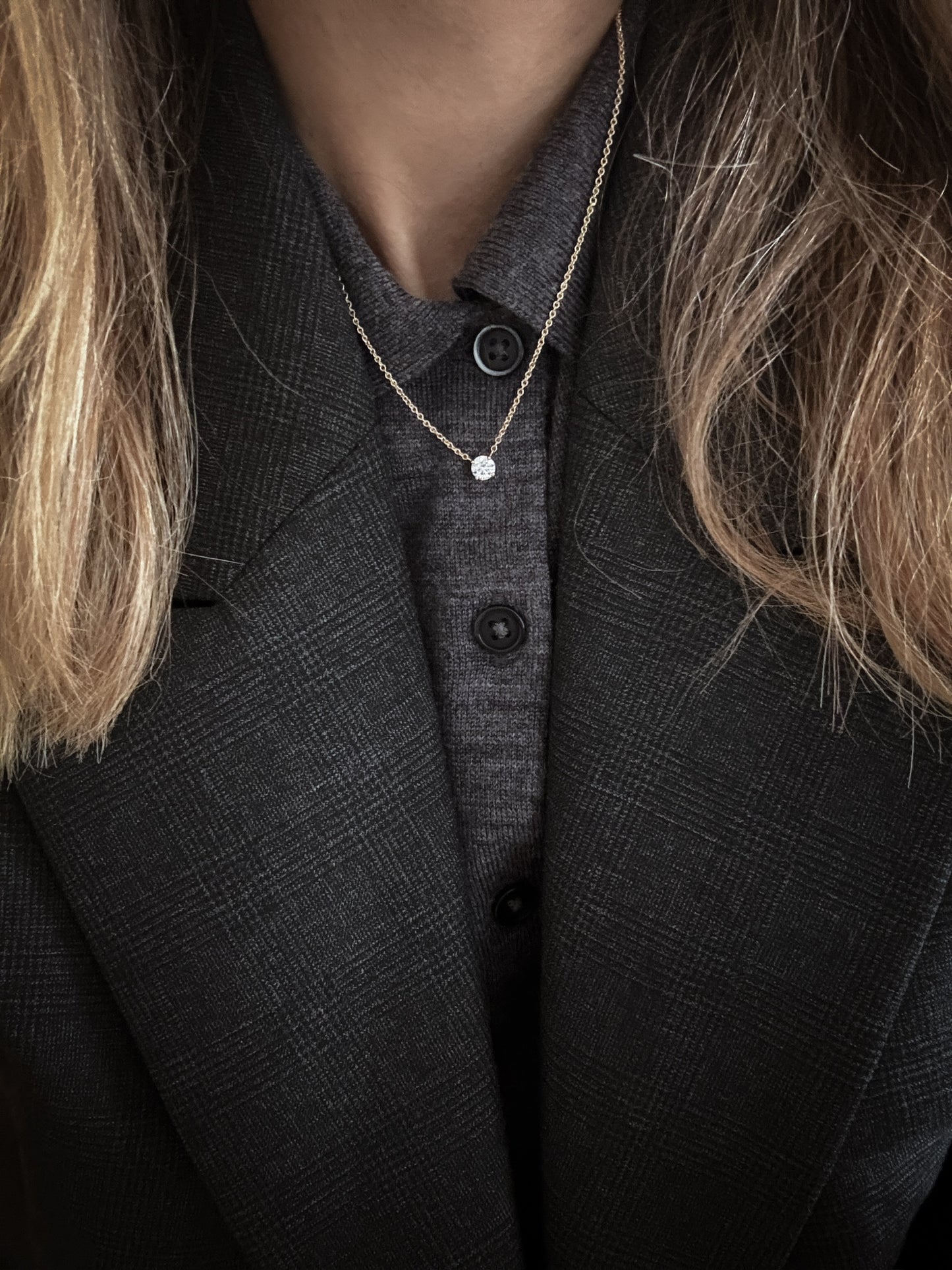 Prong Diamond Necklace 14K Gold (0.50 ct.)