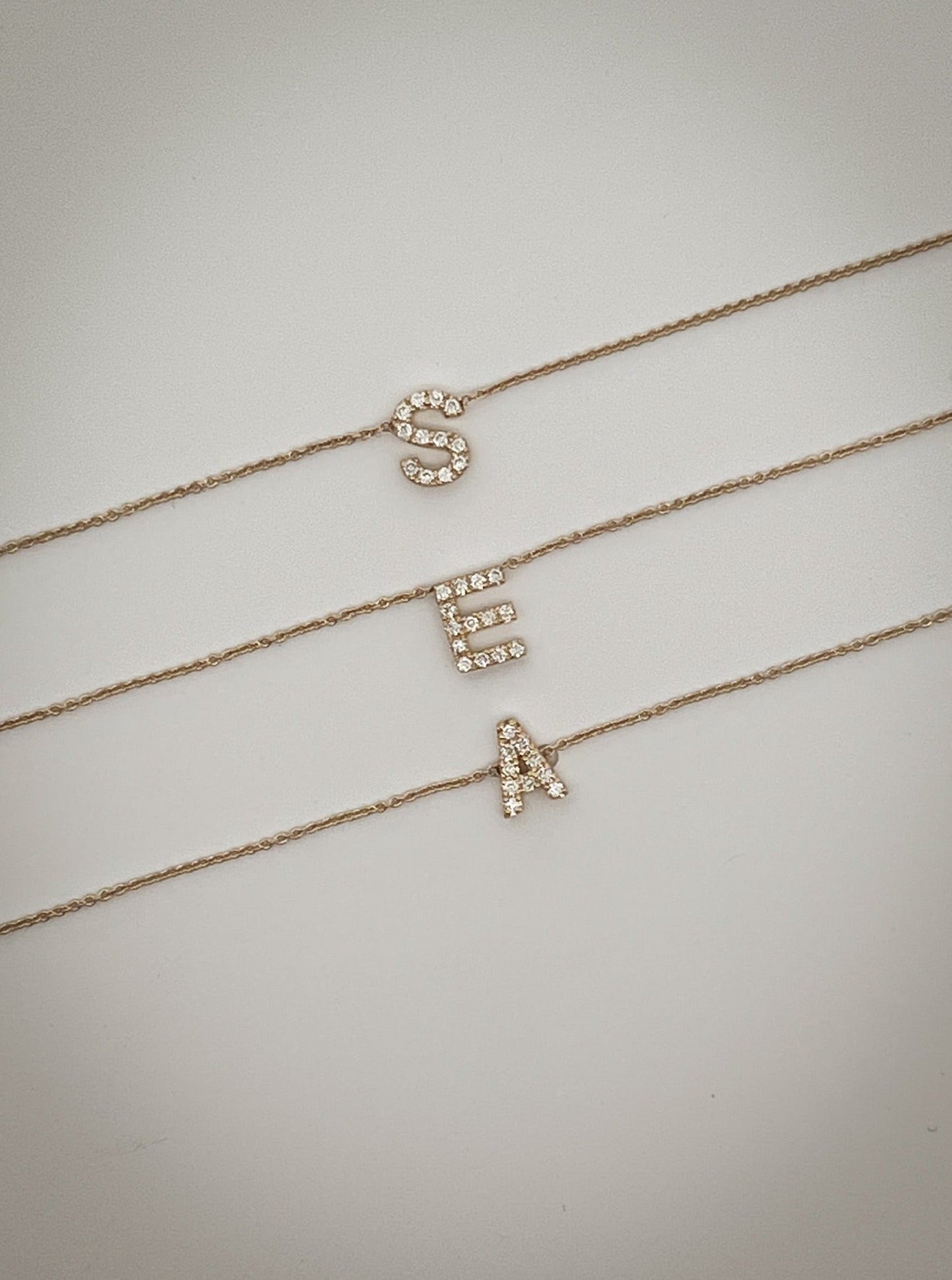 Letter Diamond Necklace | A-Z | 14K Gold (0.04 ct.)