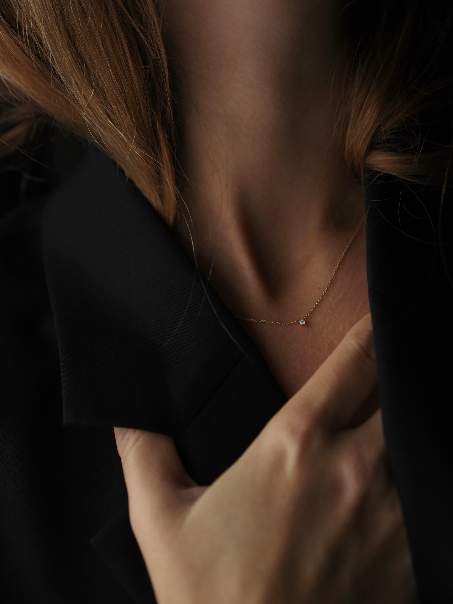 Tiny Prong Diamond Necklace 14K Gold (0.03 ct.)