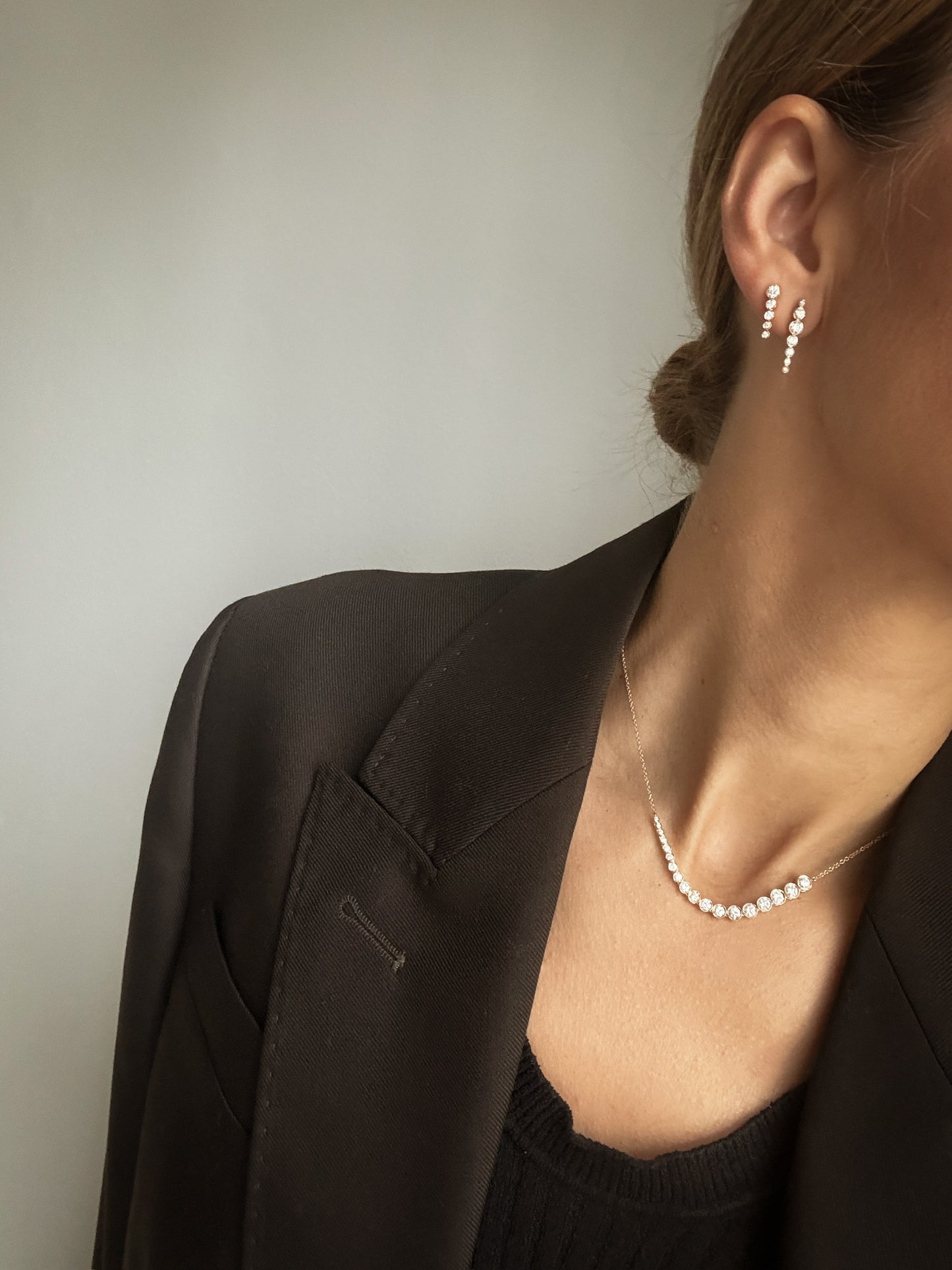 Bezel Tennis Diamond Necklace Medium 14K Gold (1.53 ct.)