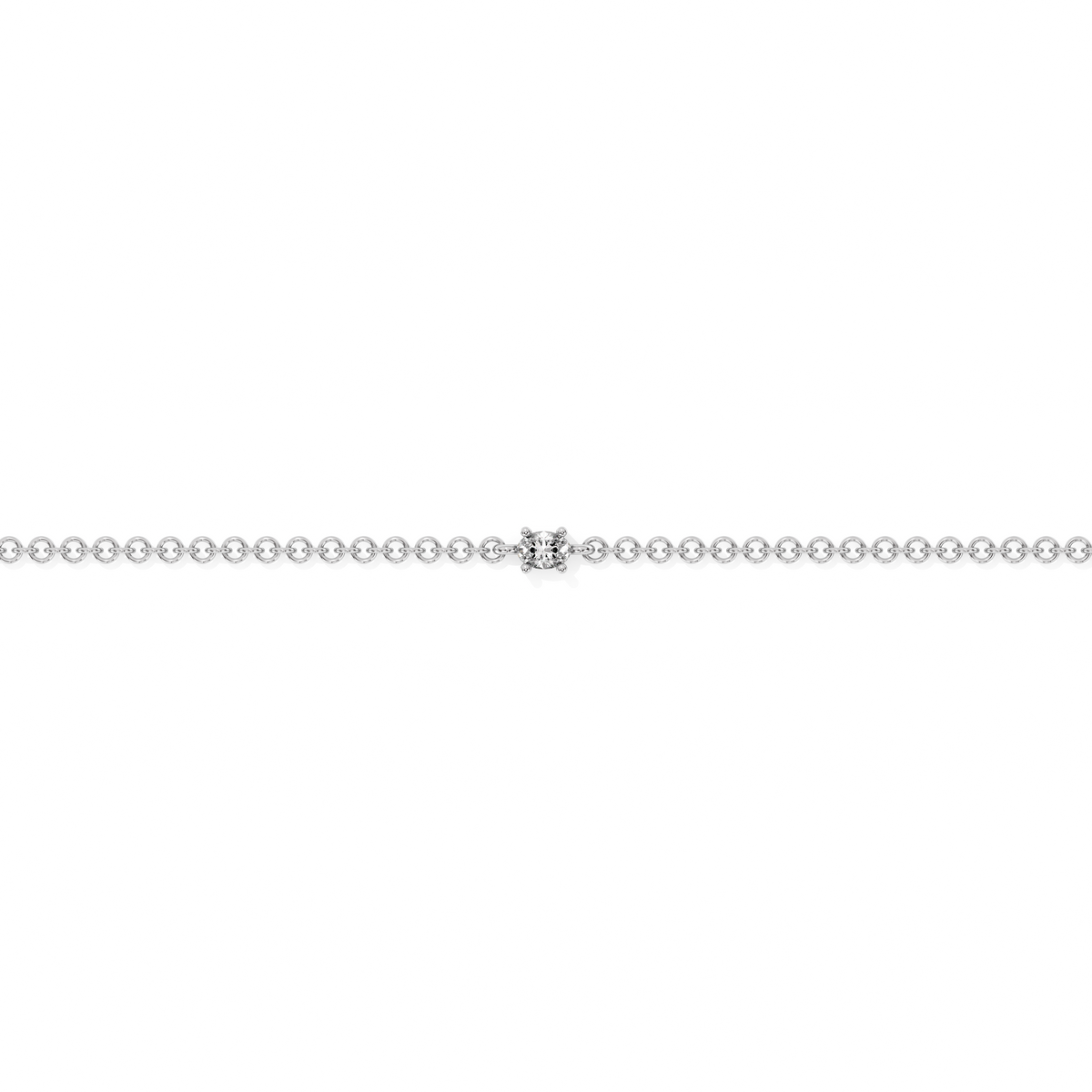 Oval Cut Lab-grown Diamond Bracelet - 14K White Gold (0.06 ct.)