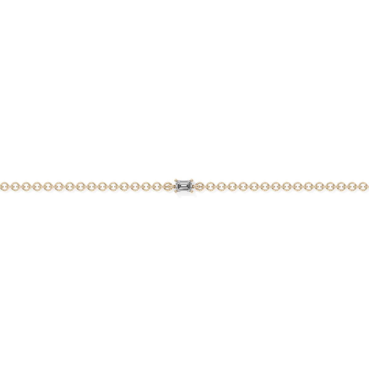 Emerald Cut Lab-grown Diamond Bracelet - 14K Yellow Gold (0.06 ct.)