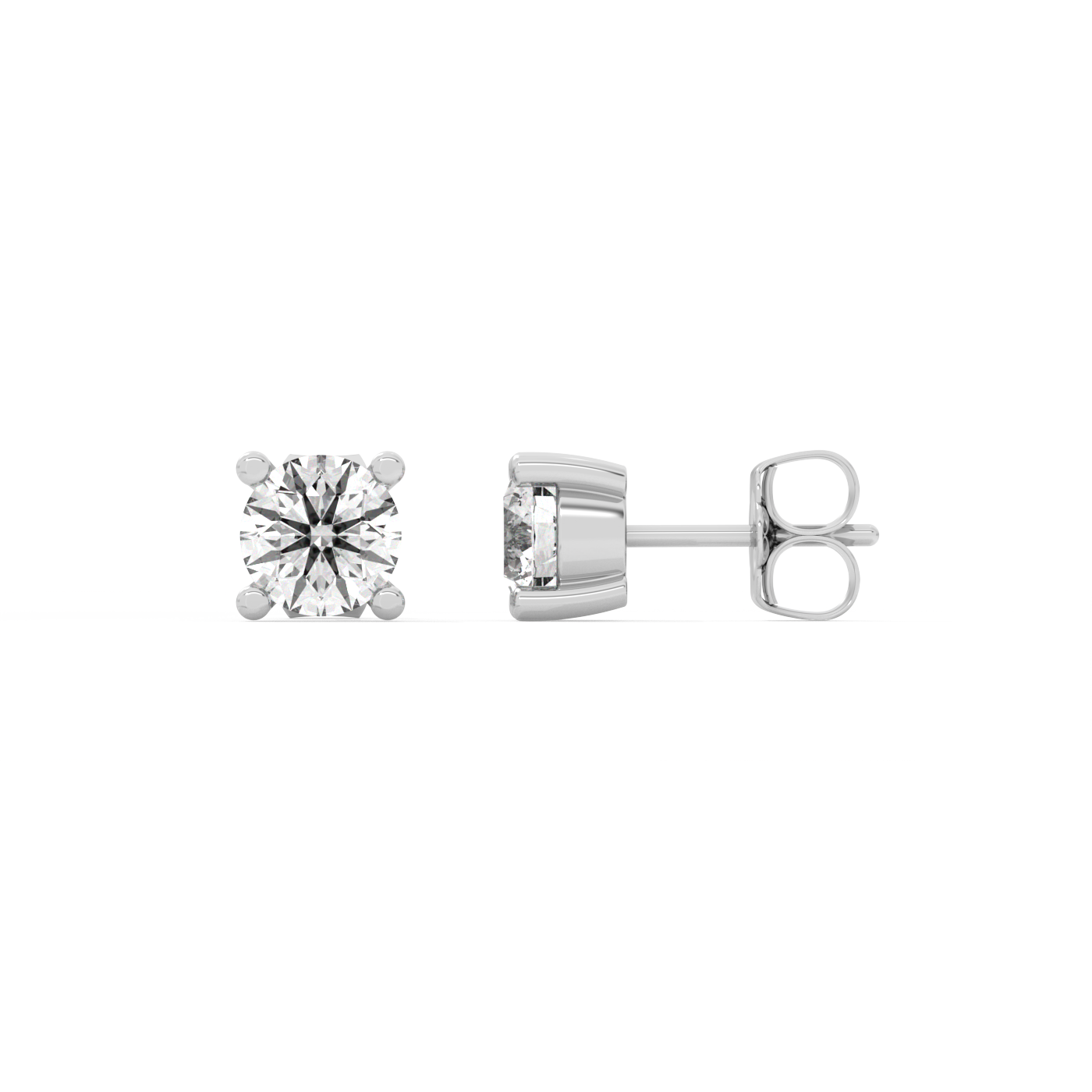 Prong Lab-grown Diamond Stud - 14K White Gold (1.0 ct.) | Single