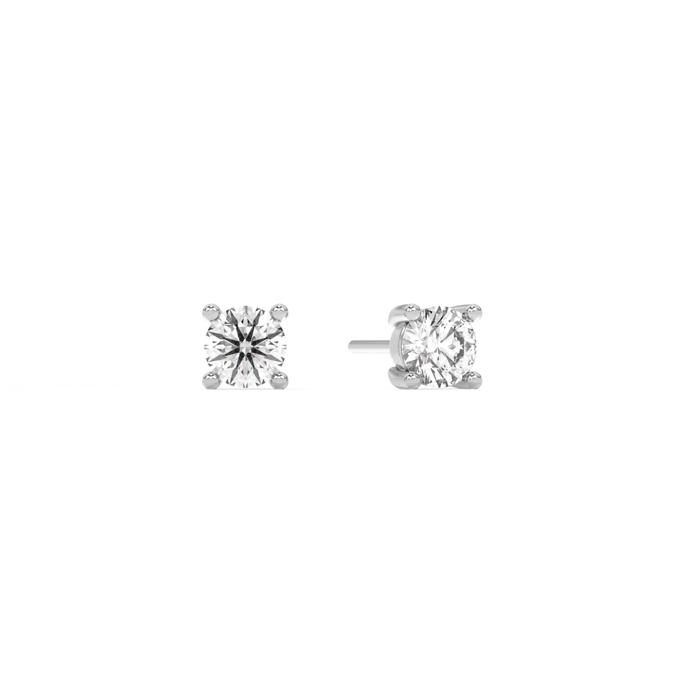 Prong Lab-grown Diamond Stud - 14K White Gold (0.5 ct.) | Single