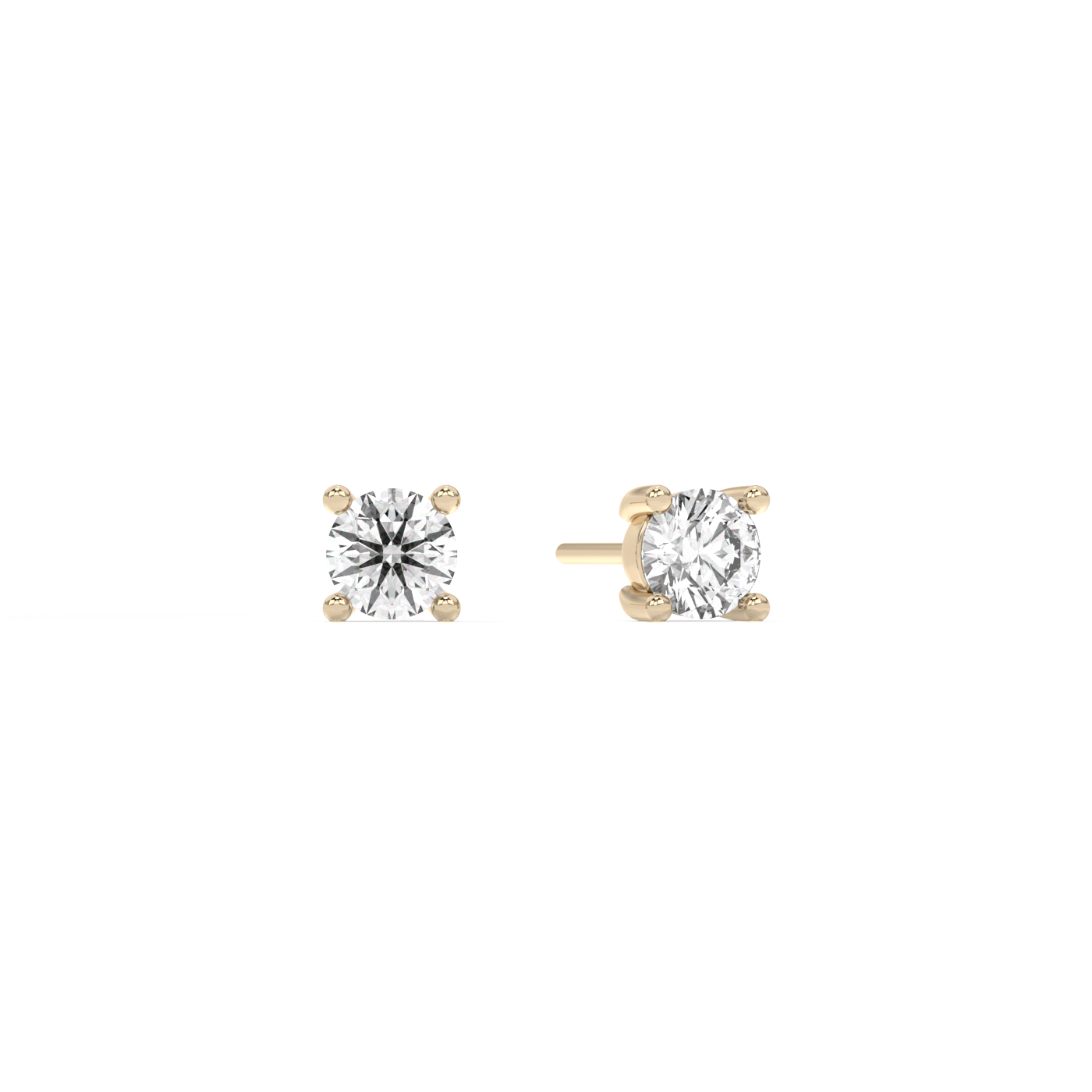 Prong Lab-grown Diamond Stud - 14K Yellow Gold (1.0 ct.) | Pair