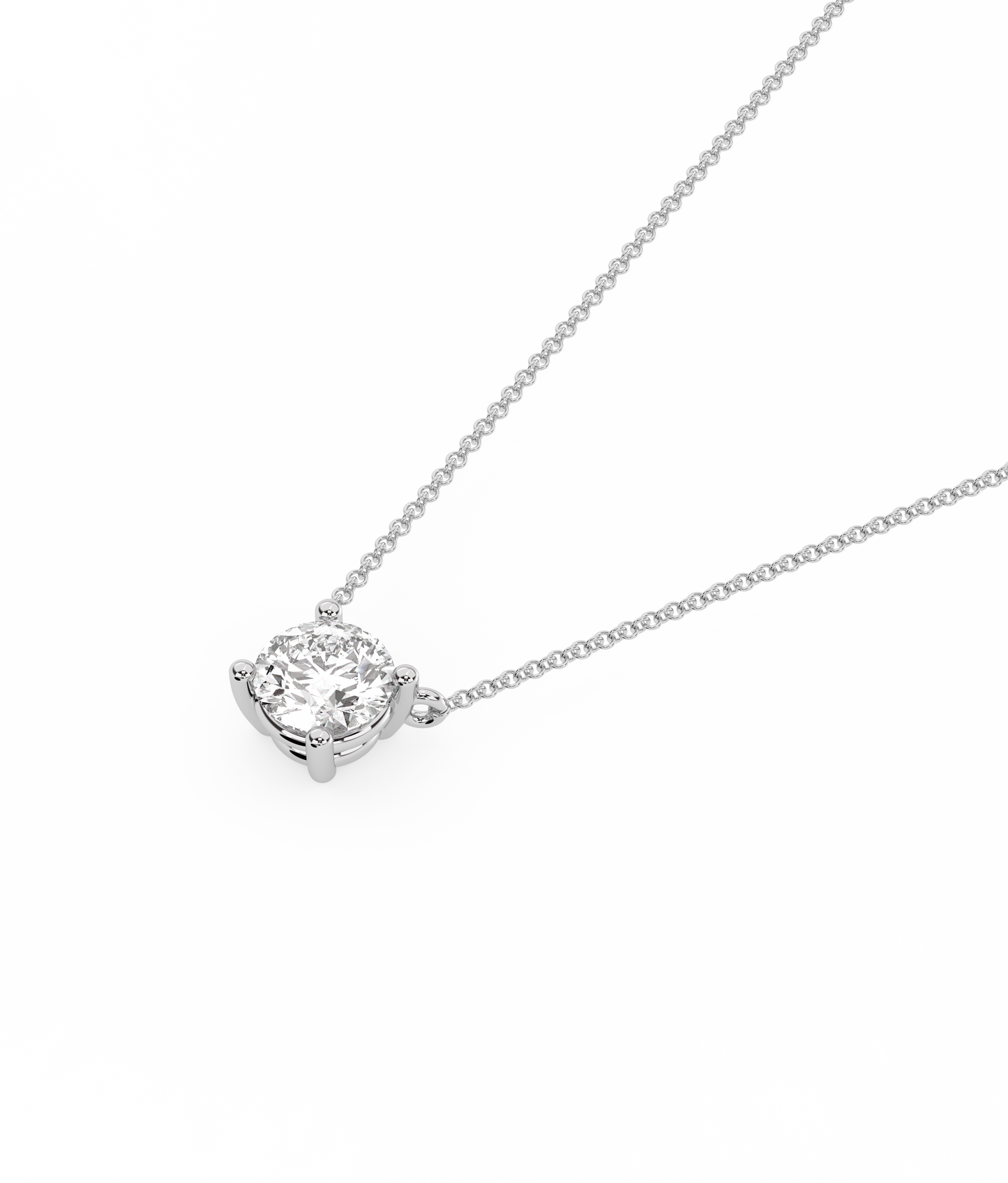 Prong Diamond Necklace 14K White Gold (0.50 ct.)