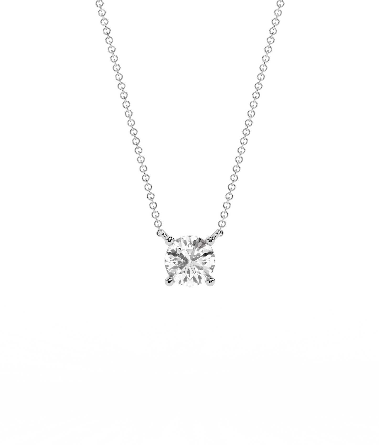 Prong Diamond Necklace 14K White Gold (0.50 ct.)