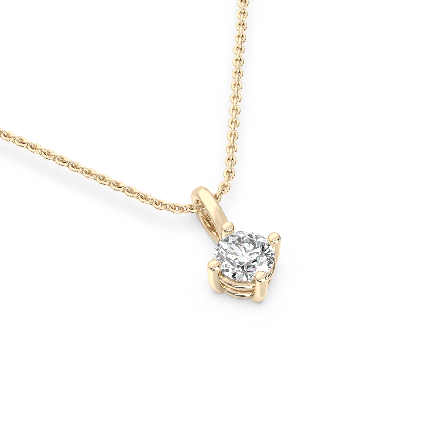 Solitaire Lab-grown Diamond Pendant - 14K Yellow Gold (0.30 ct.)
