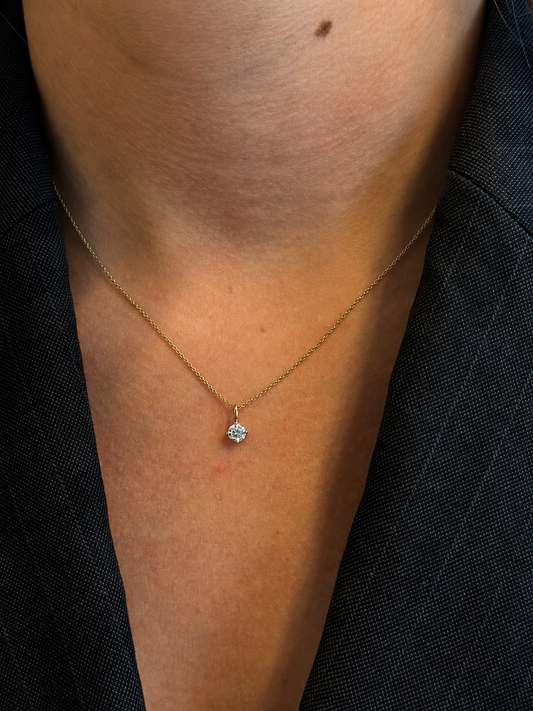 Solitaire Lab-grown Diamond Pendant - 14K Yellow Gold (0.30 ct.)